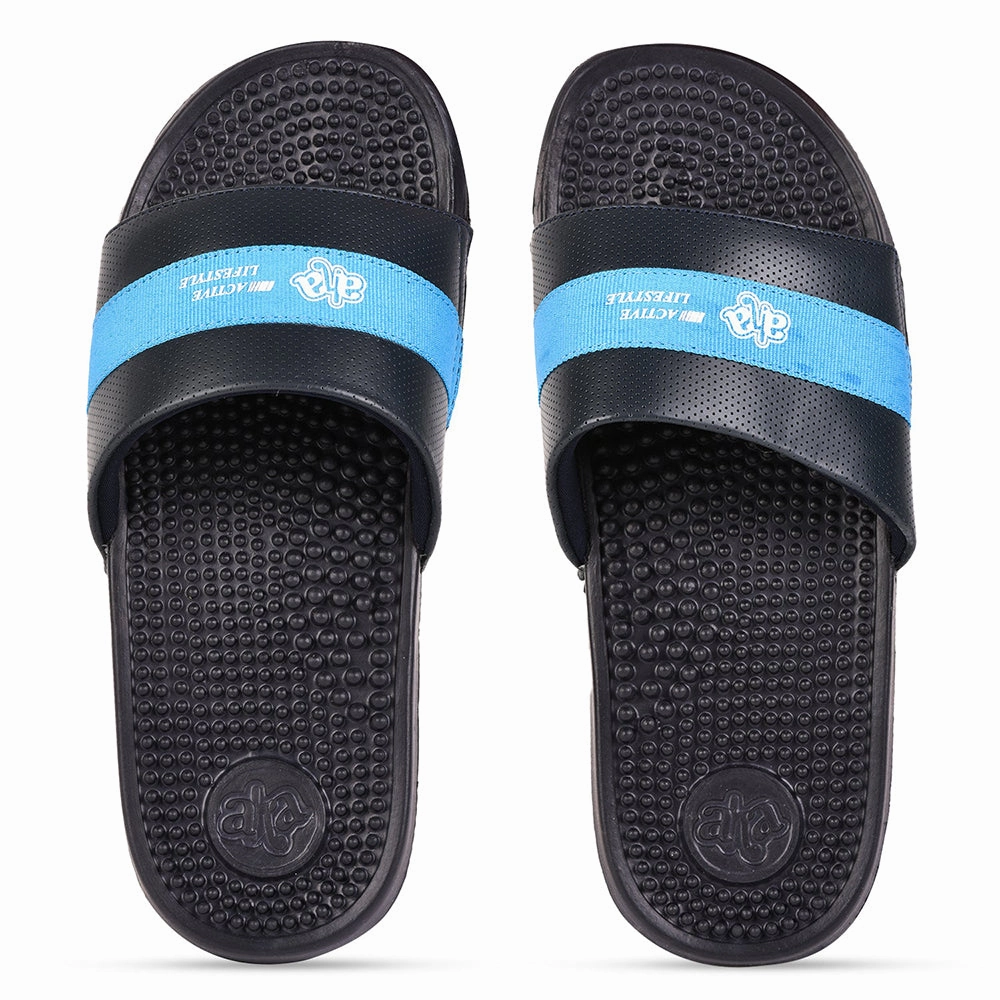 A-HA By Liberty ADAM-7 Navy Blue Slides For Men