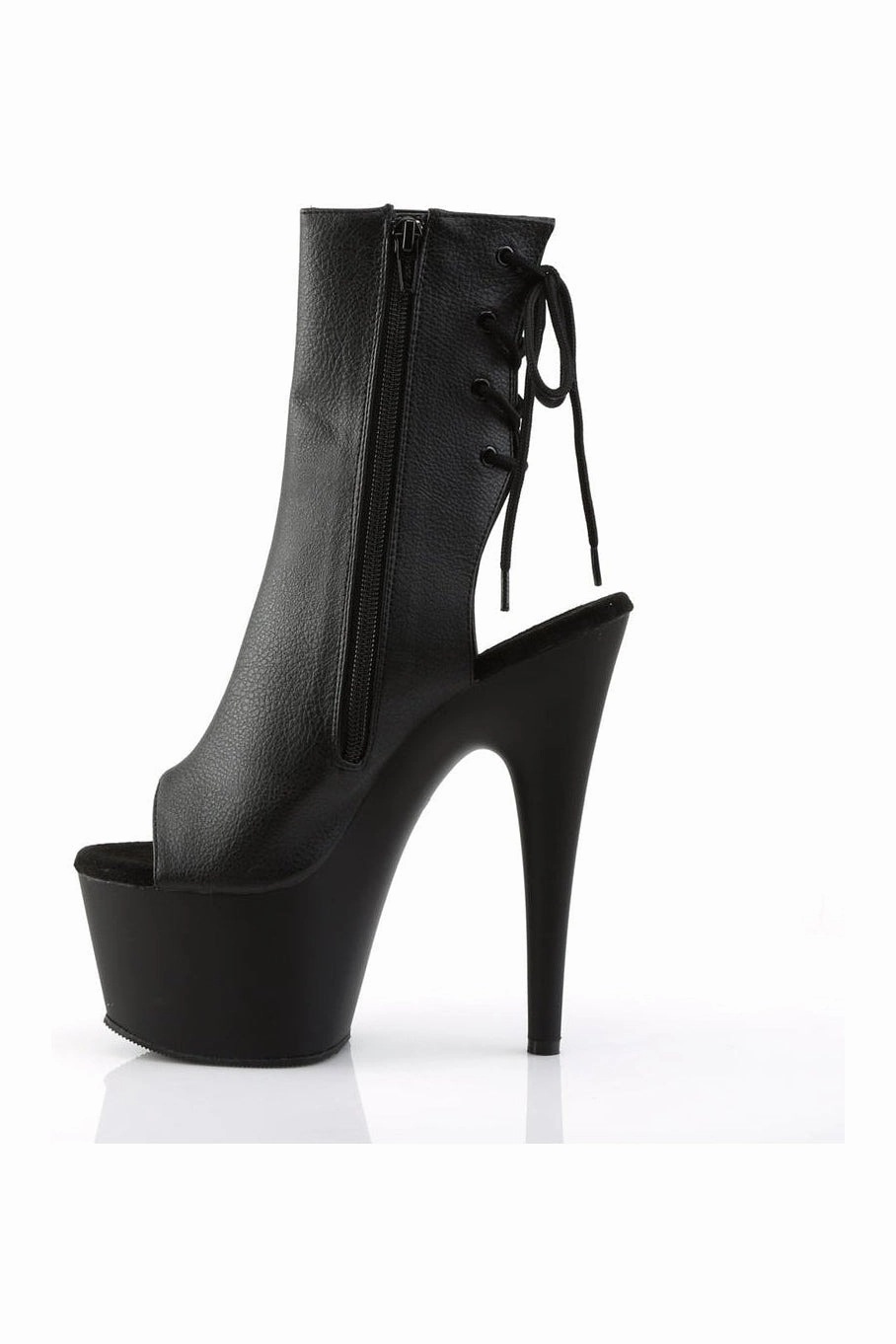 ADORE-1018 Platform Boot  | Black Faux Leather