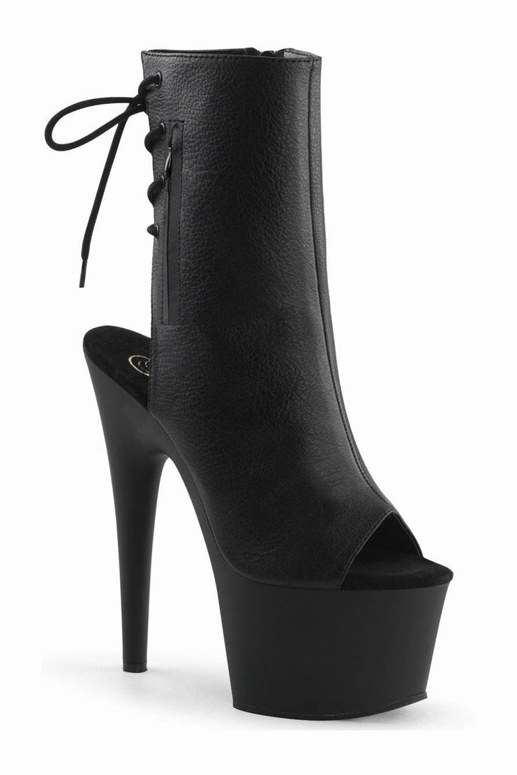 ADORE-1018 Platform Boot  | Black Faux Leather
