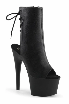 ADORE-1018 Platform Boot  | Black Faux Leather