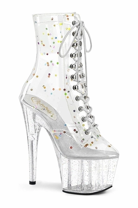ADORE-1020C-2 Ankle Boot | Clear Faux Leather