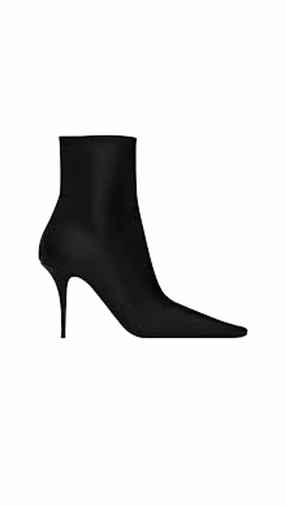 Ashley Booties In Smooth Leather - Black