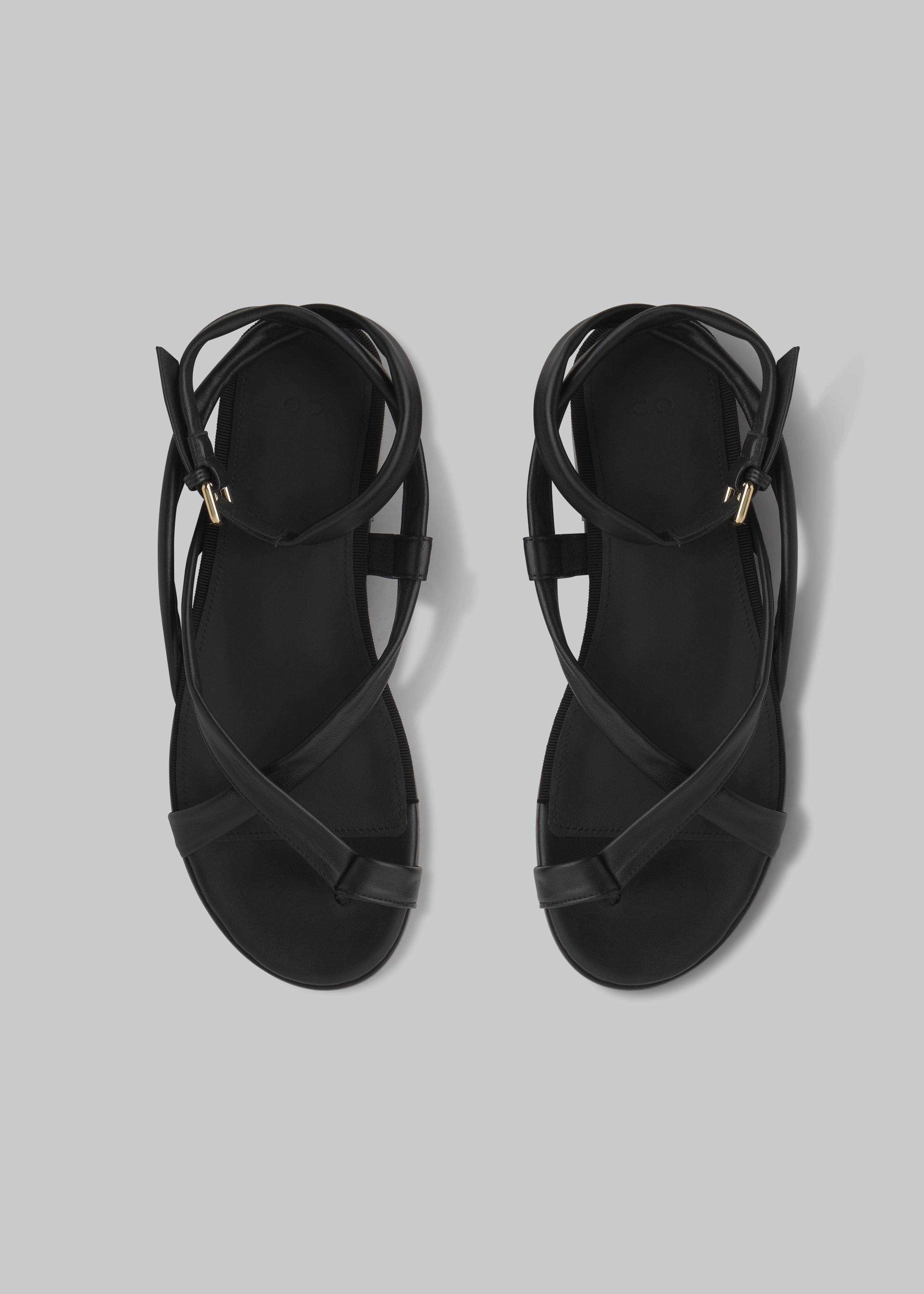 Asymmetric Toe Ring Gladiator Sandal - Black