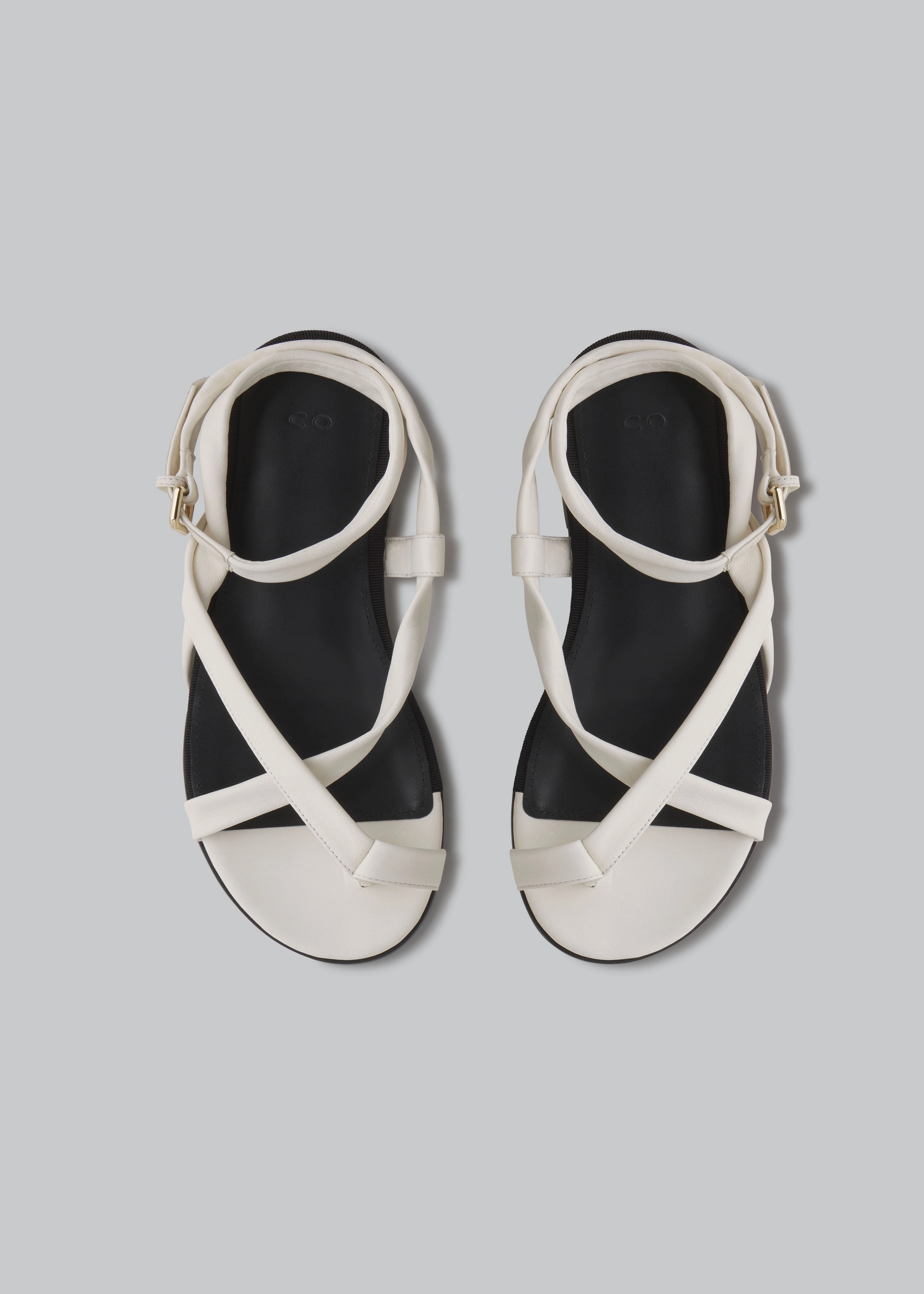 Asymmetric Toe Ring Gladiator Sandal - Ivory