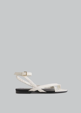 Asymmetric Toe Ring Gladiator Sandal - Ivory