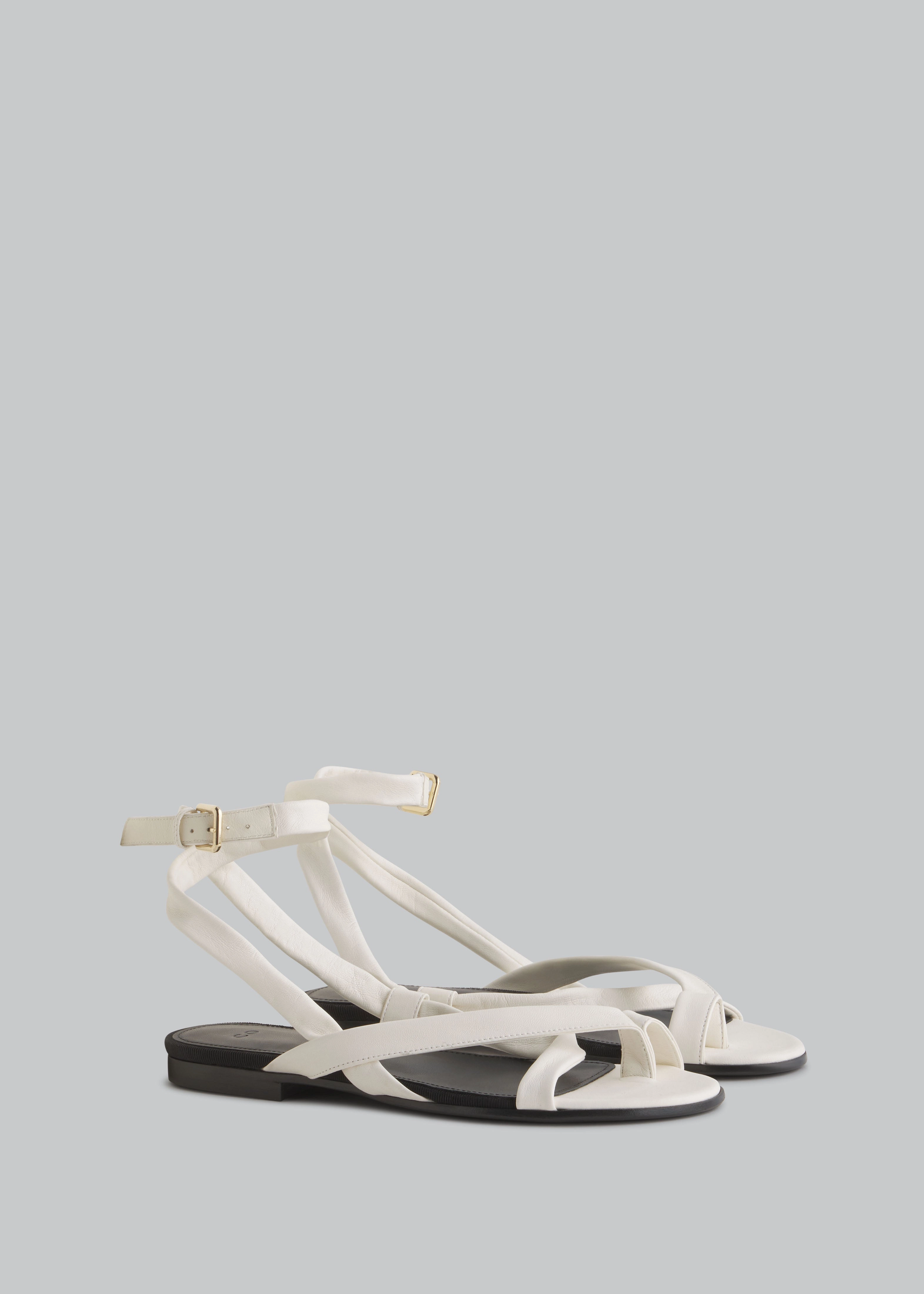Asymmetric Toe Ring Gladiator Sandal - Ivory