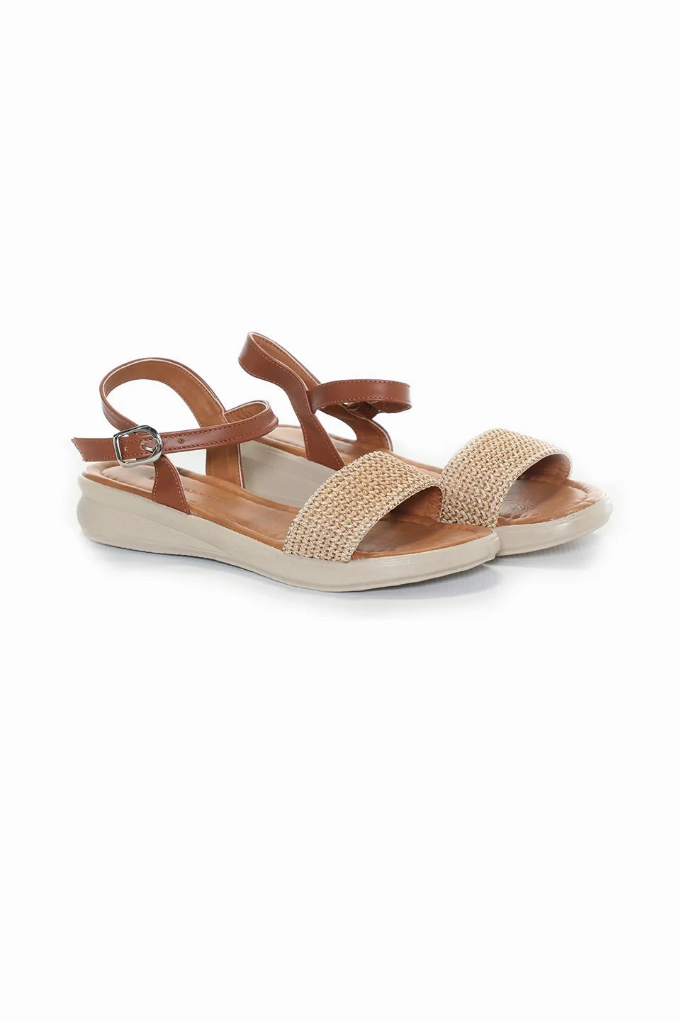 Beige Sandal With Leather Ankle Strap
