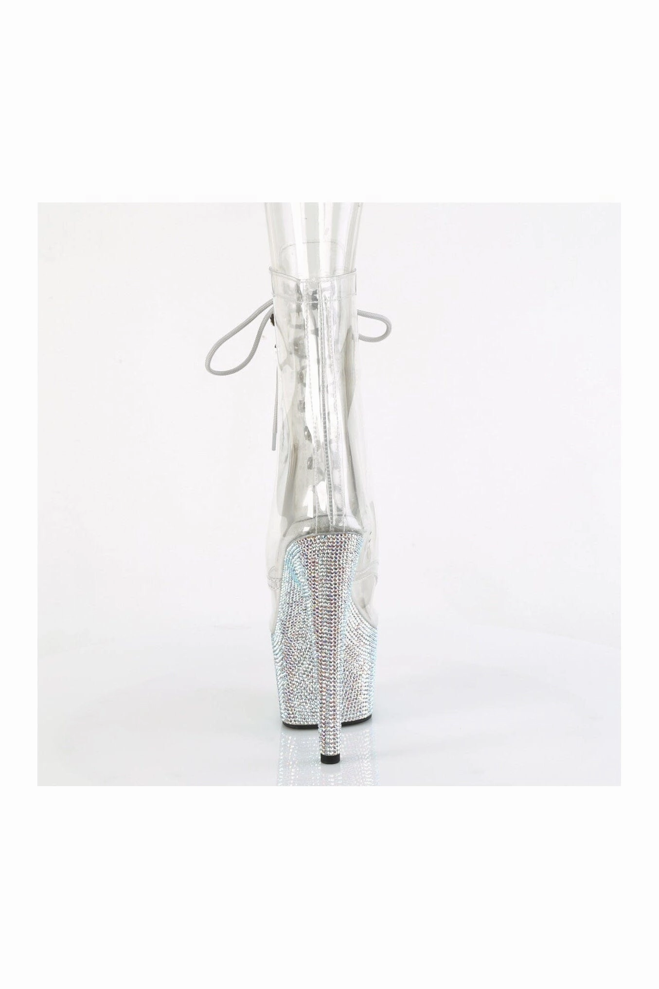 BEJEWELED-1021C-7 Clear Vinyl Ankle Boot