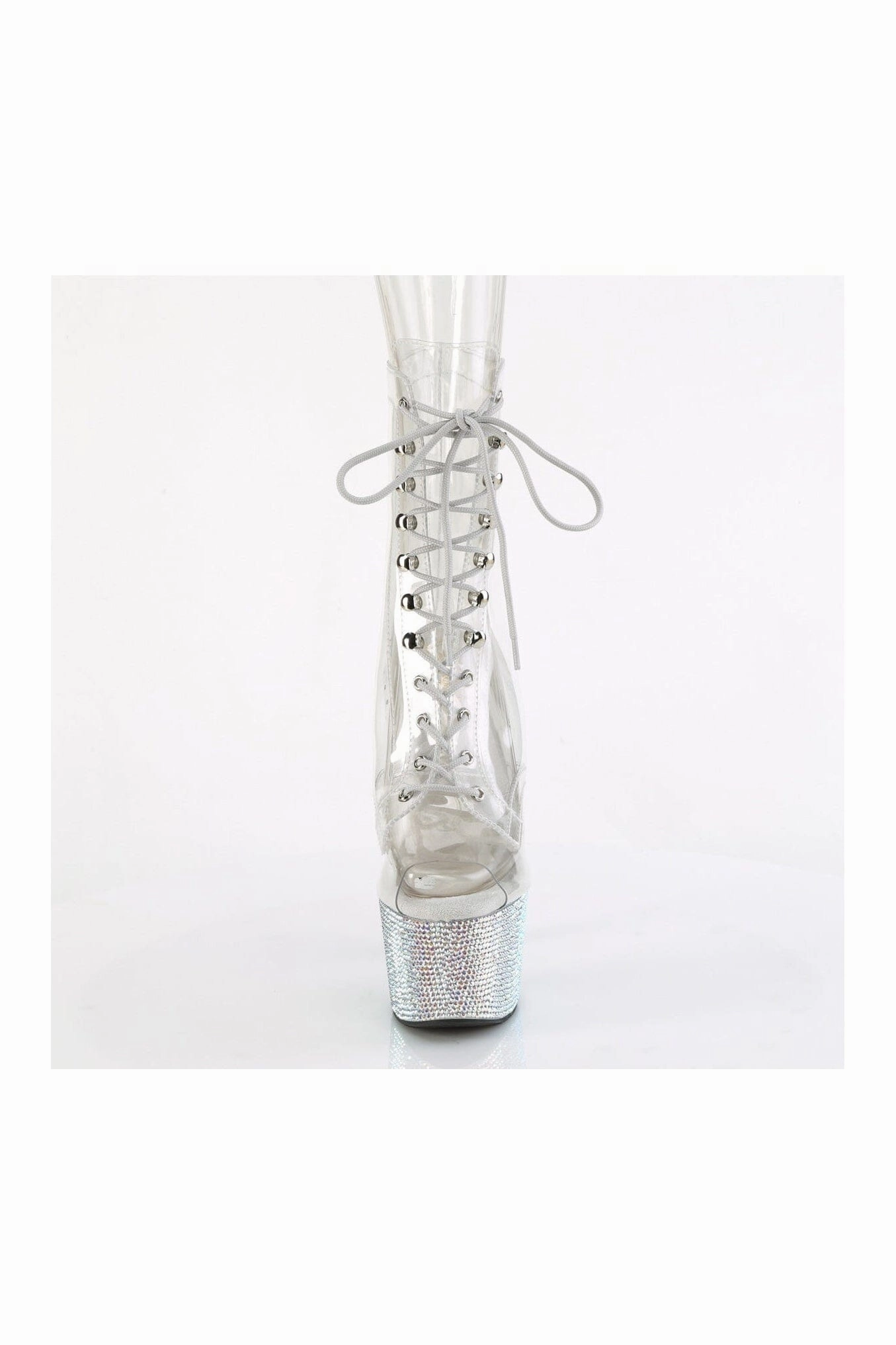 BEJEWELED-1021C-7 Clear Vinyl Ankle Boot
