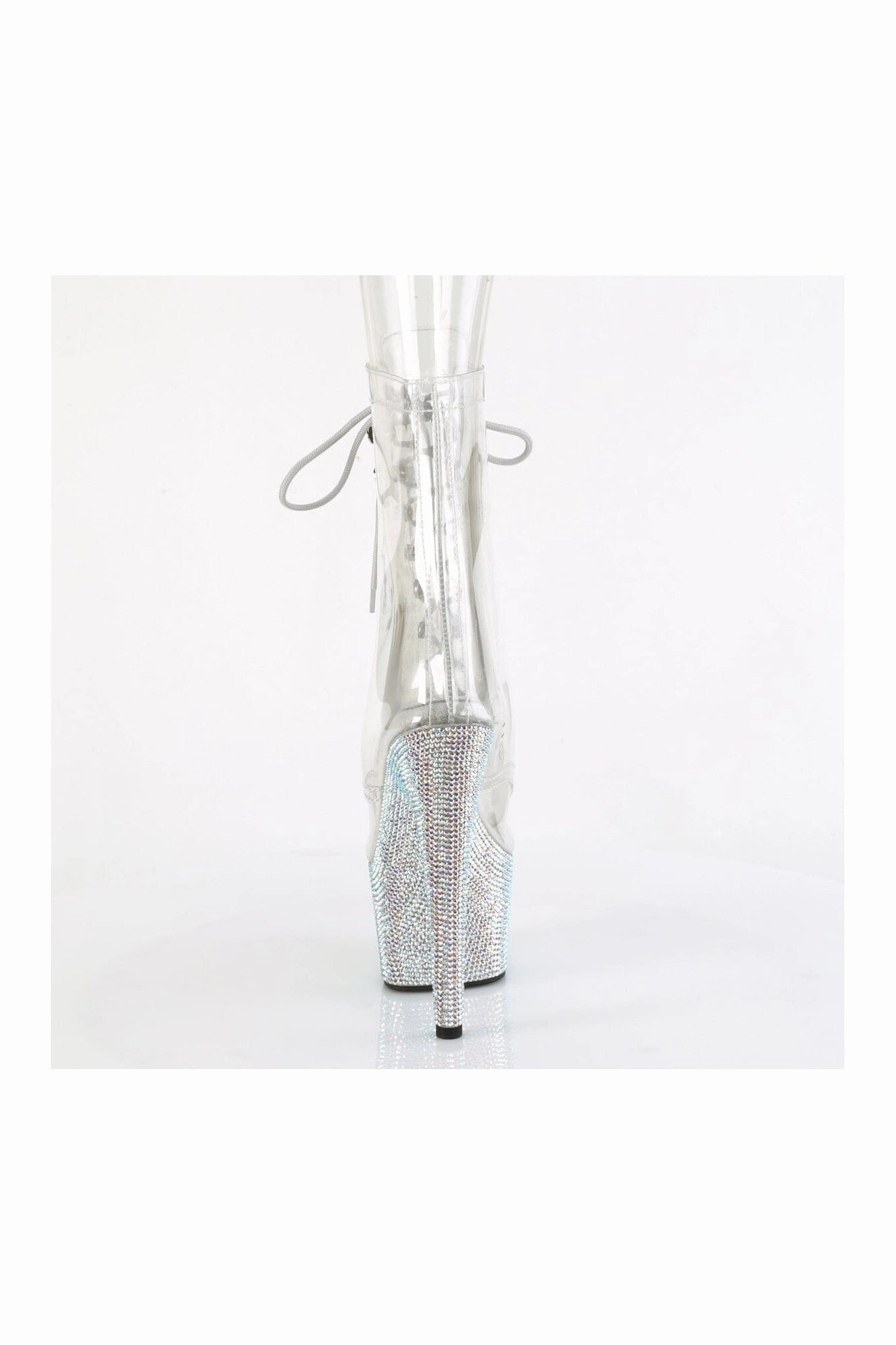 BEJEWELED-1021C-7 Clear Vinyl Ankle Boot