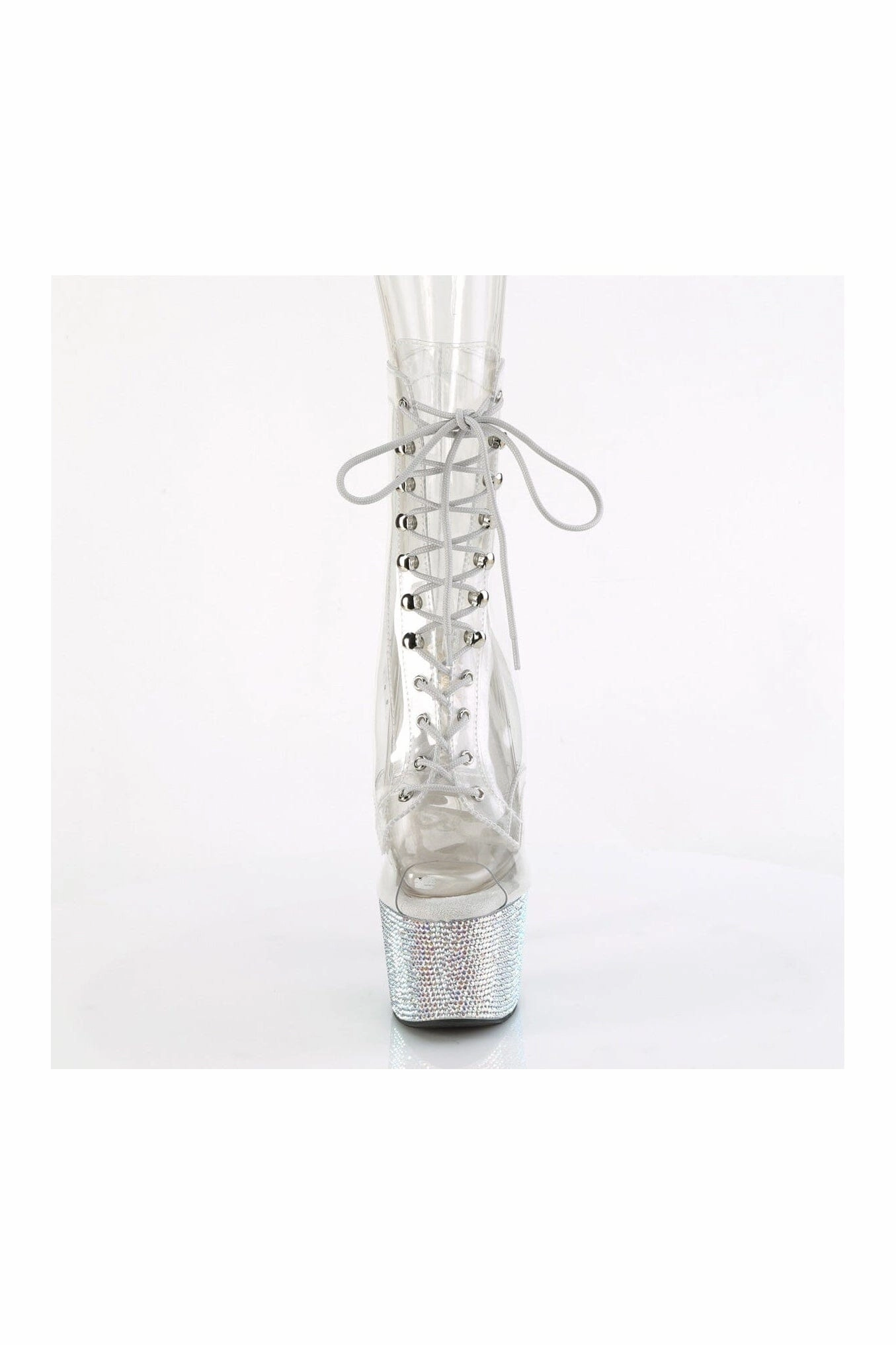 BEJEWELED-1021C-7 Clear Vinyl Ankle Boot