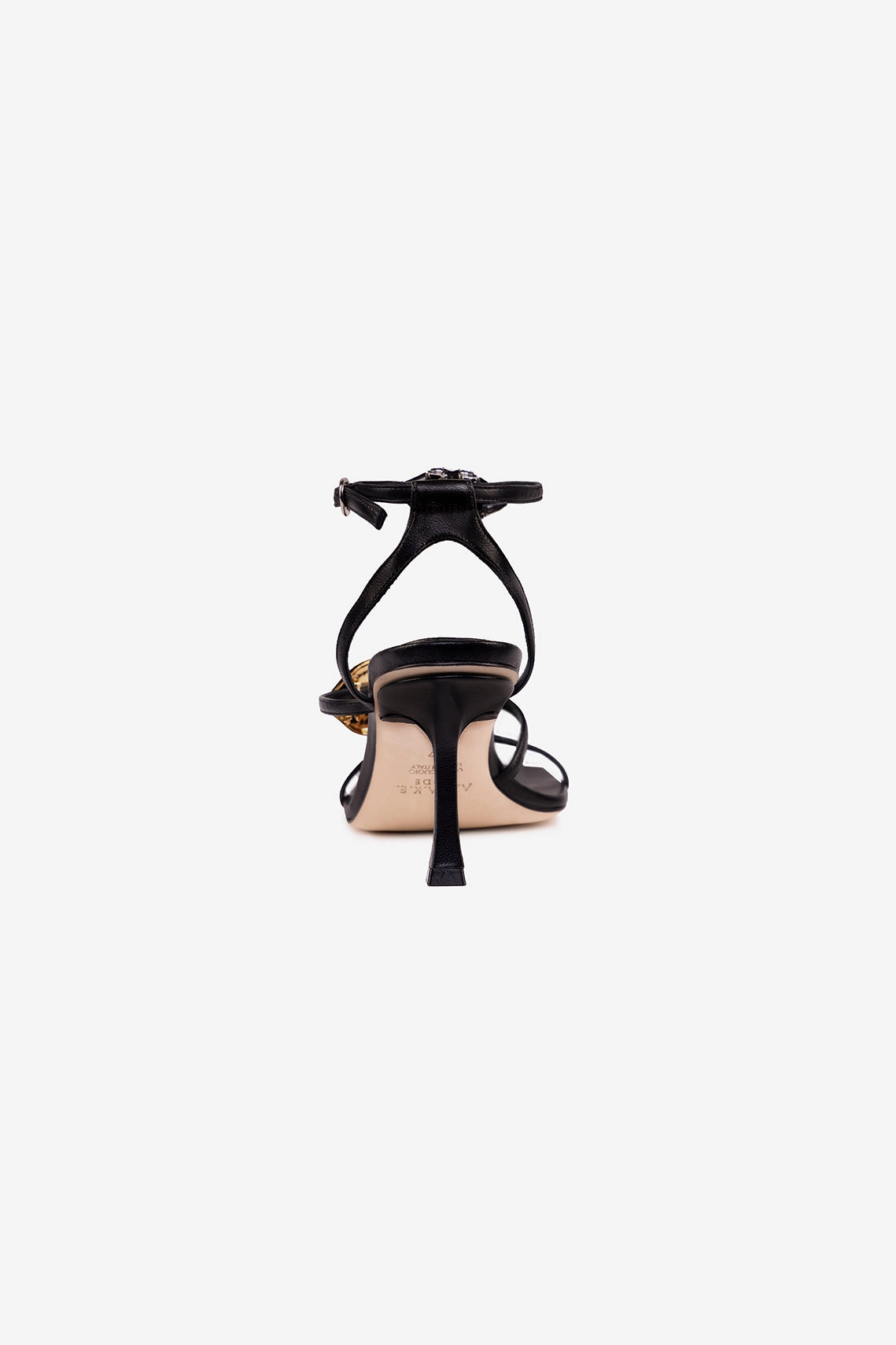 Beta Kiss Metallic Round Toe Sandal With Lip Black Silver Gold