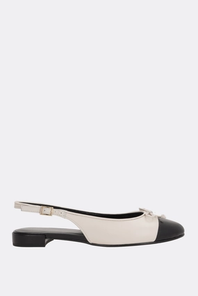 bicolor nappa flat slingbacks