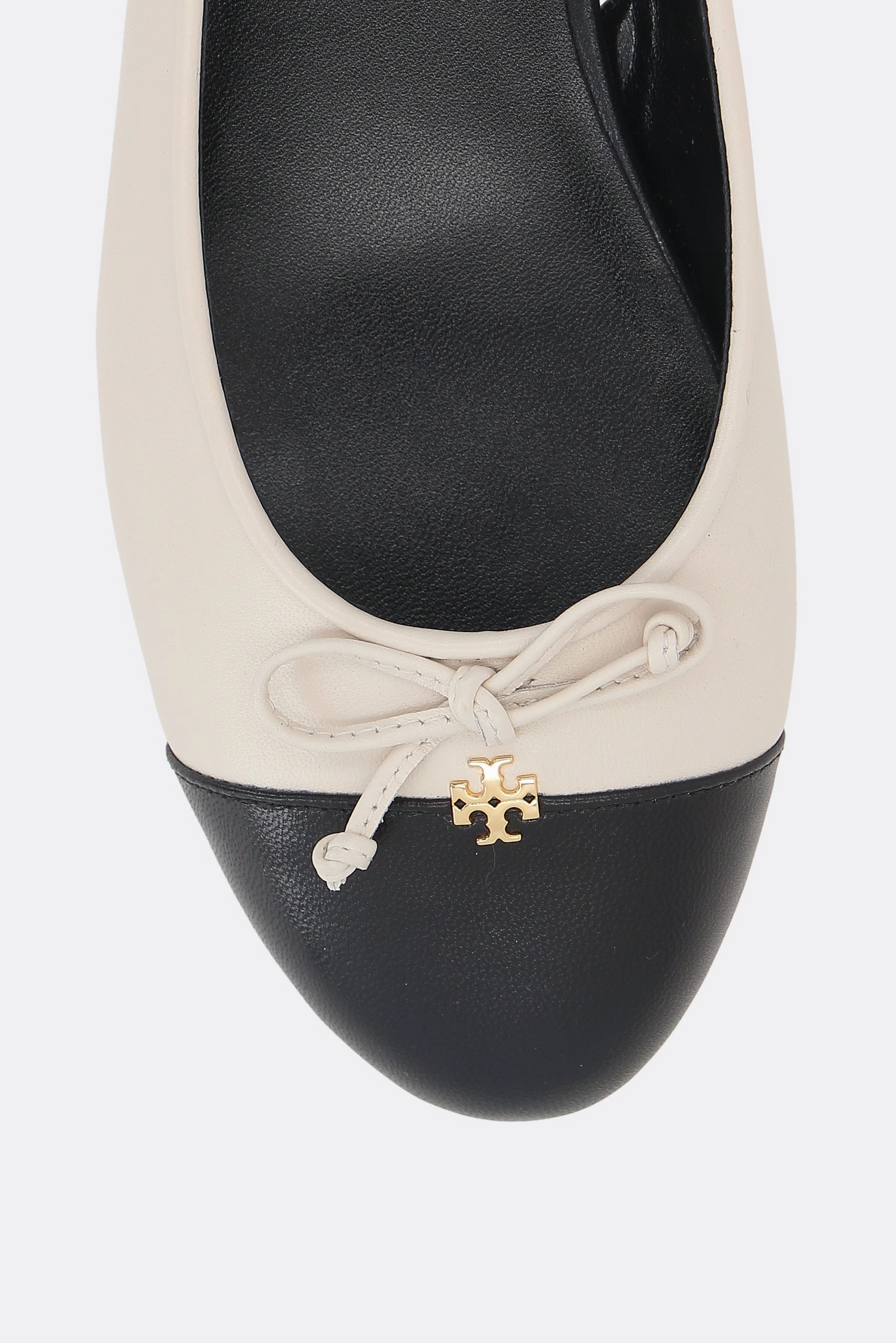 bicolor nappa flat slingbacks