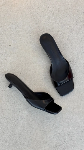 Blossom Heels - Black Shine
