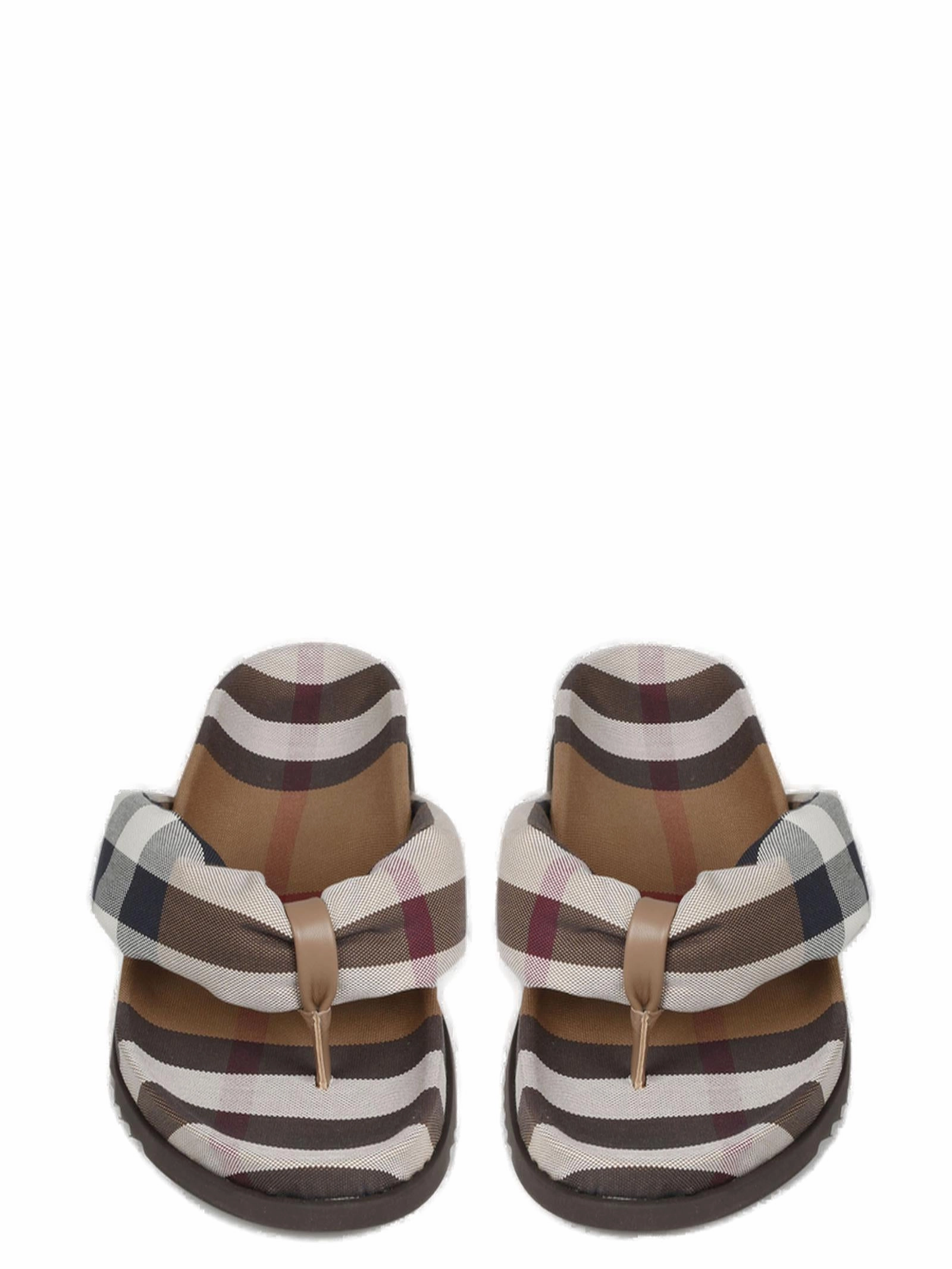 Burberry Checked Pattern Thong Slides