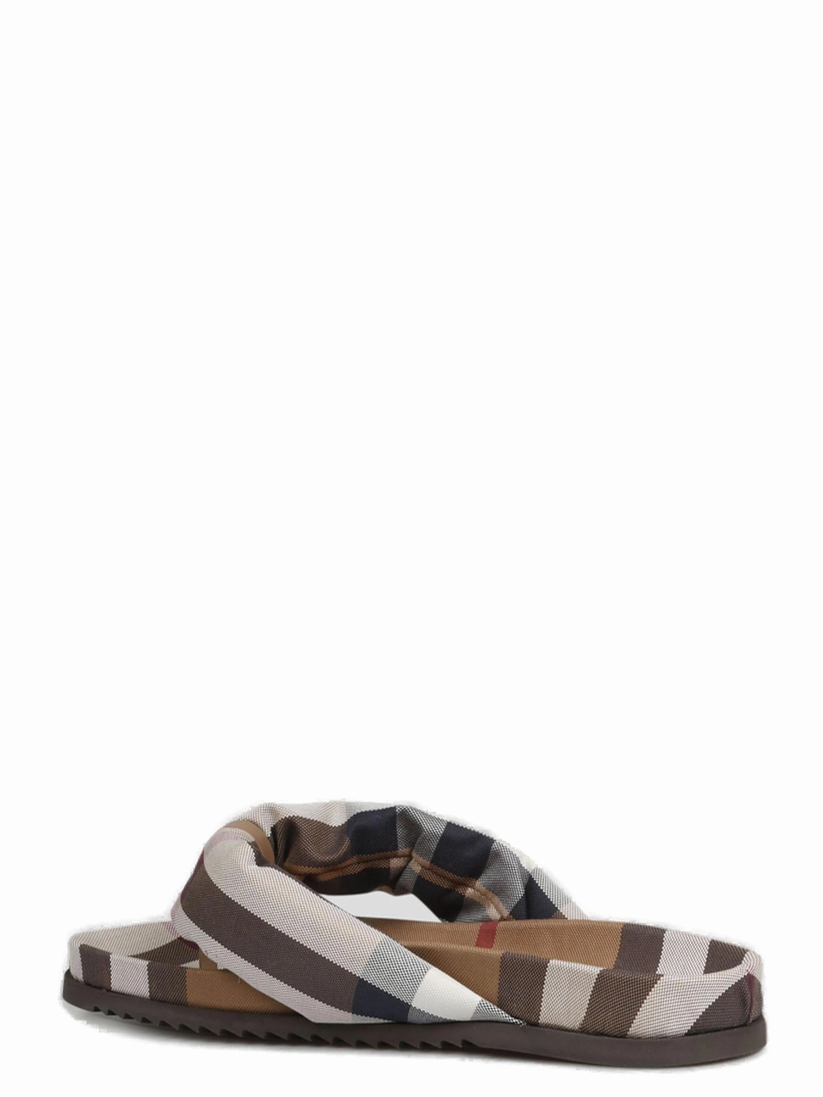 Burberry Checked Pattern Thong Slides