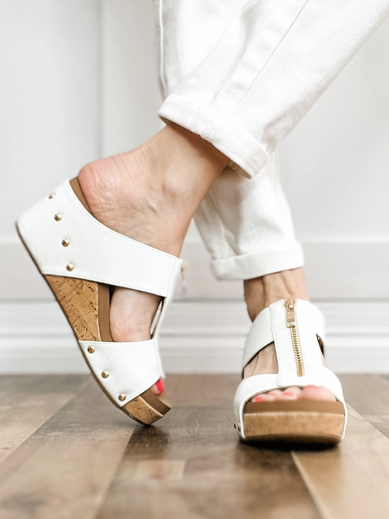 Corkys Taboo Slip-On Wedges in White