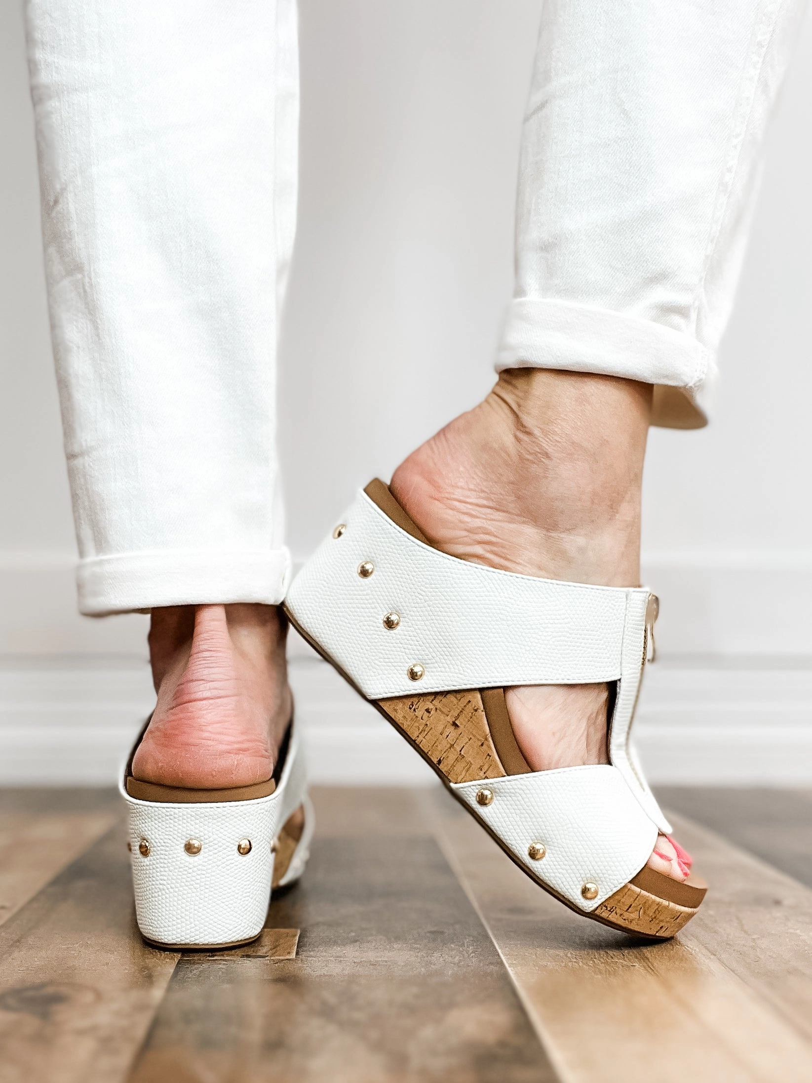 Corkys Taboo Slip-On Wedges in White