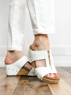 Corkys Taboo Slip-On Wedges in White