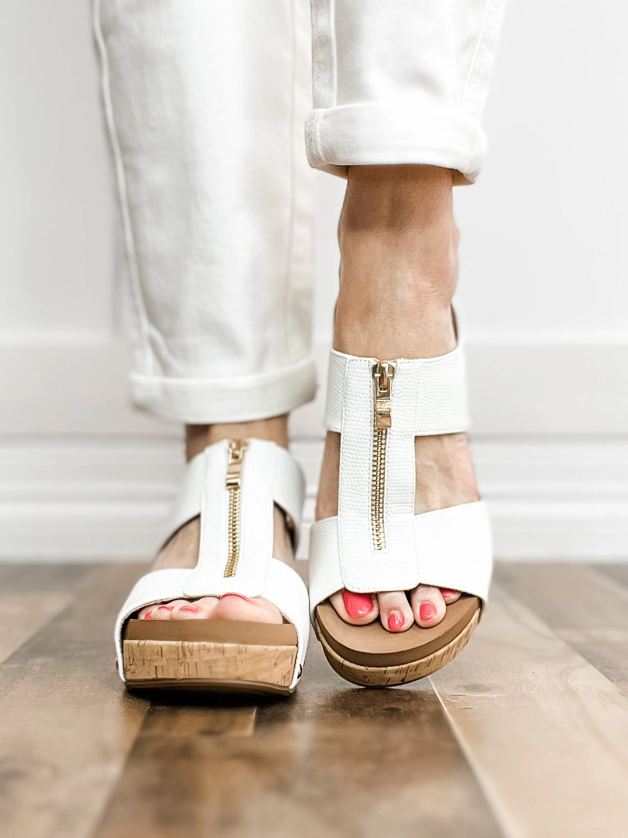 Corkys Taboo Slip-On Wedges in White