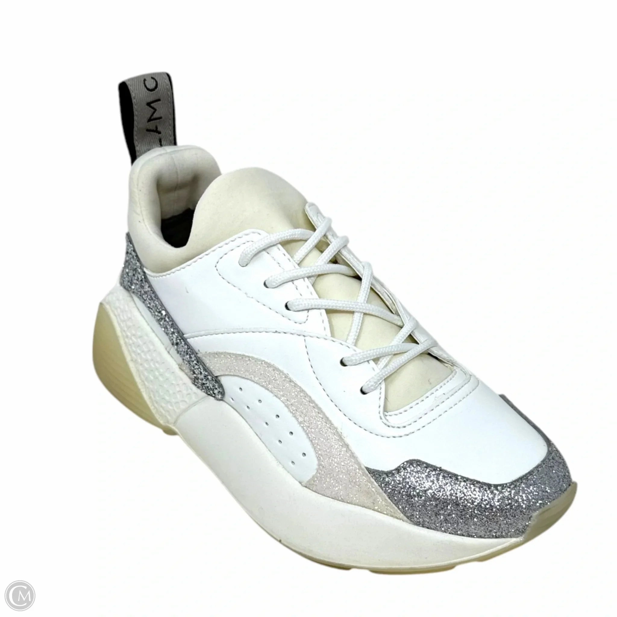 Eclypse Sneakers Luxury Designer By Stella Mccartney In White Glitter, Size: 6