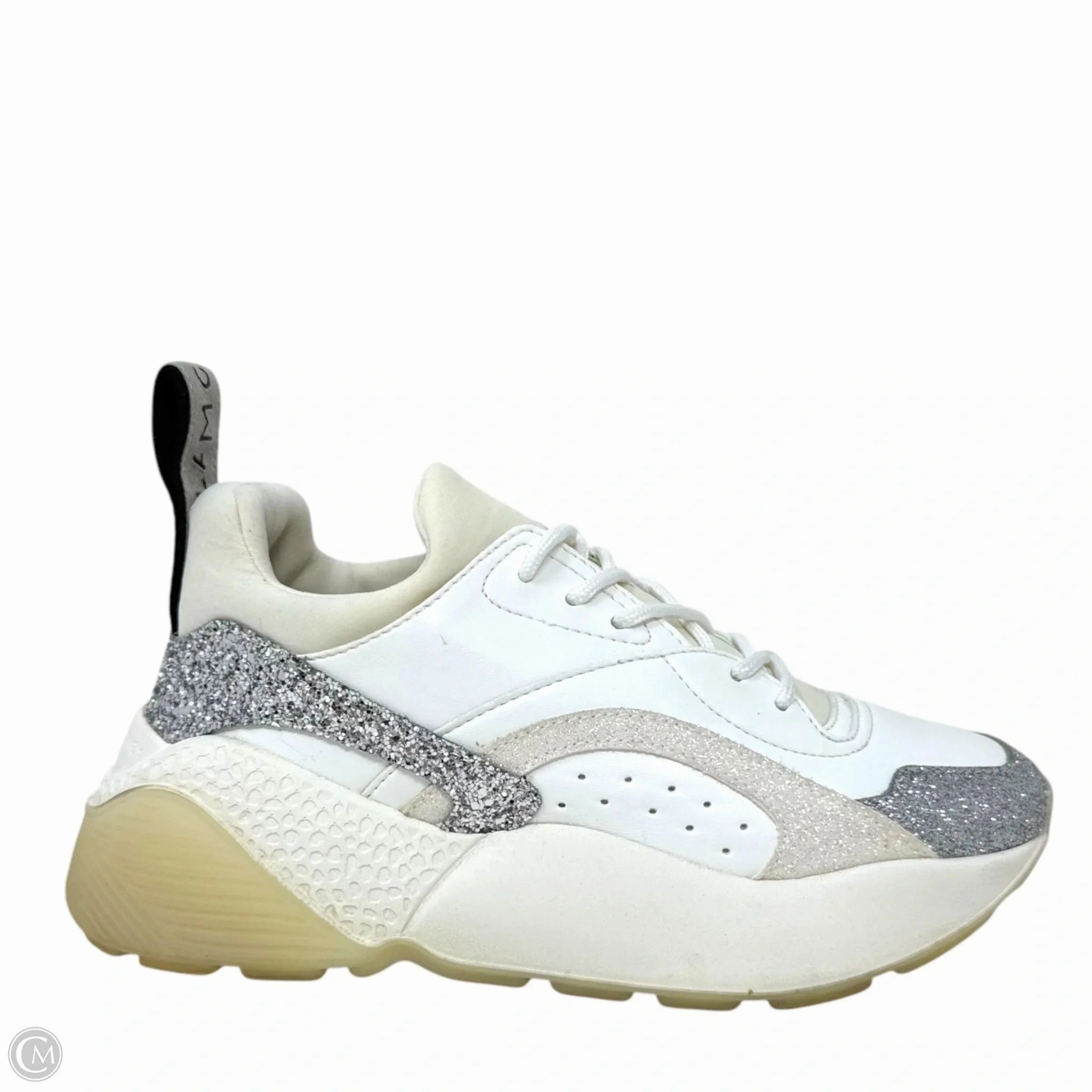 Eclypse Sneakers Luxury Designer By Stella Mccartney In White Glitter, Size: 6