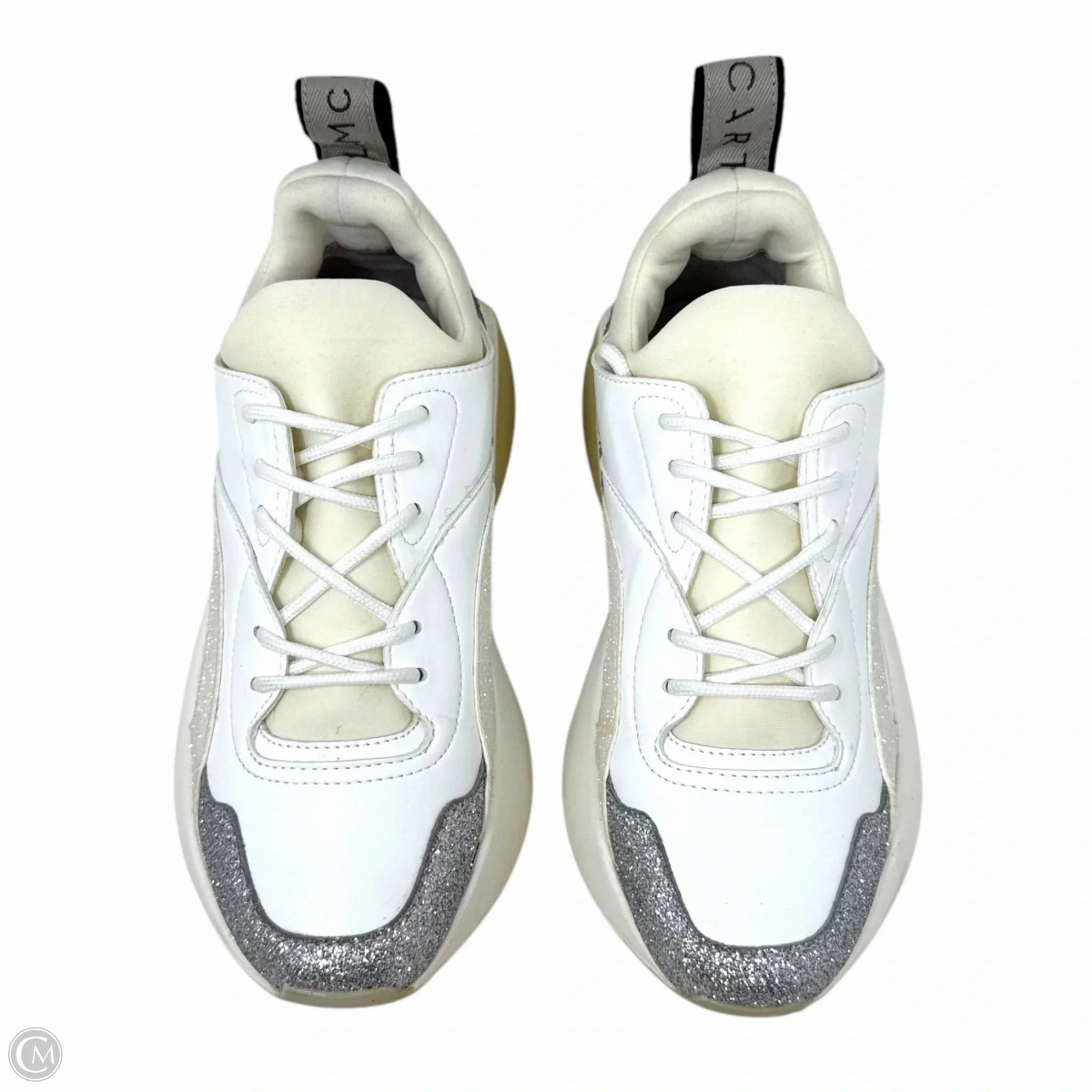 Eclypse Sneakers Luxury Designer By Stella Mccartney In White Glitter, Size: 6