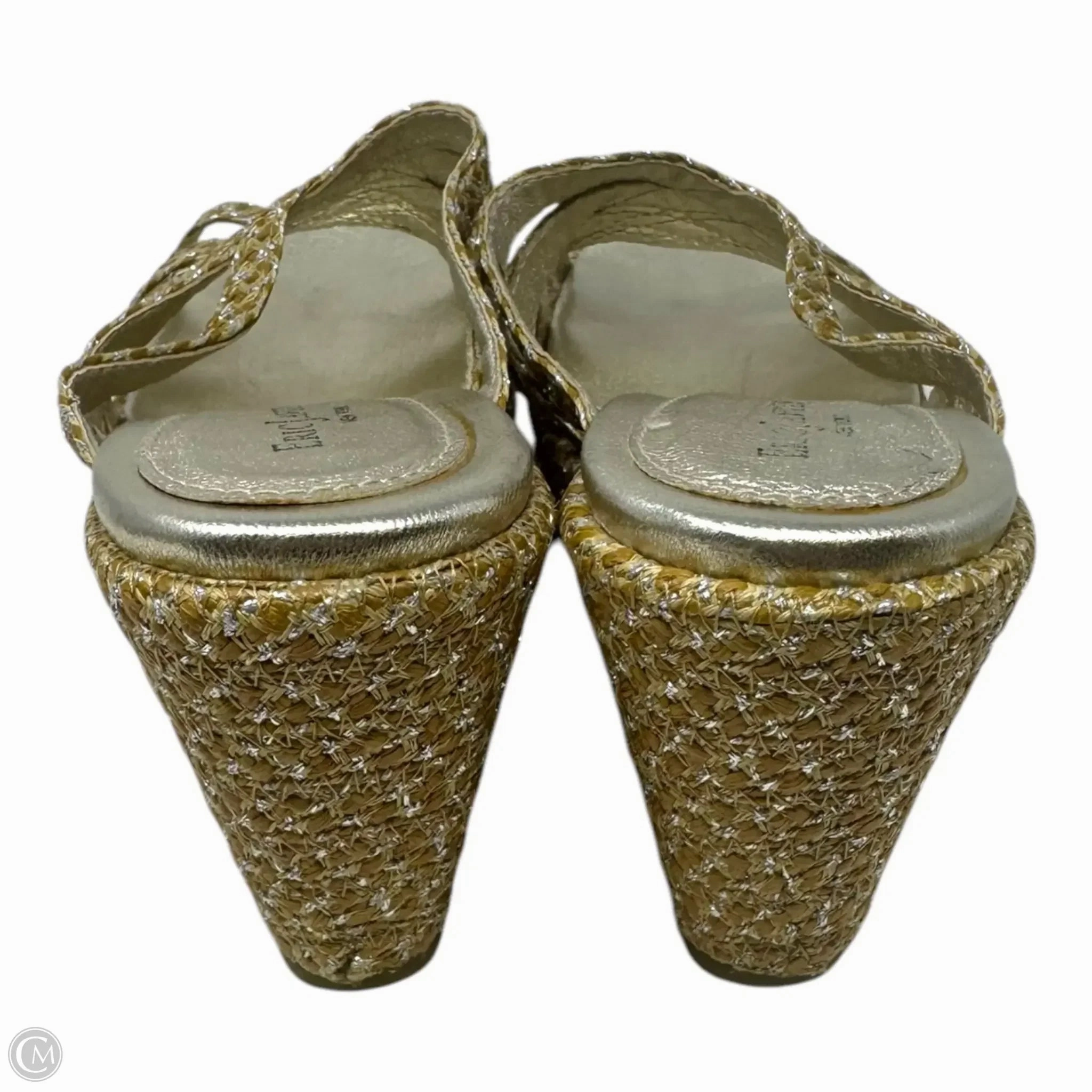 Edy Wedge Sandals By Eric Javitz In Cream & Silver, Size: 10