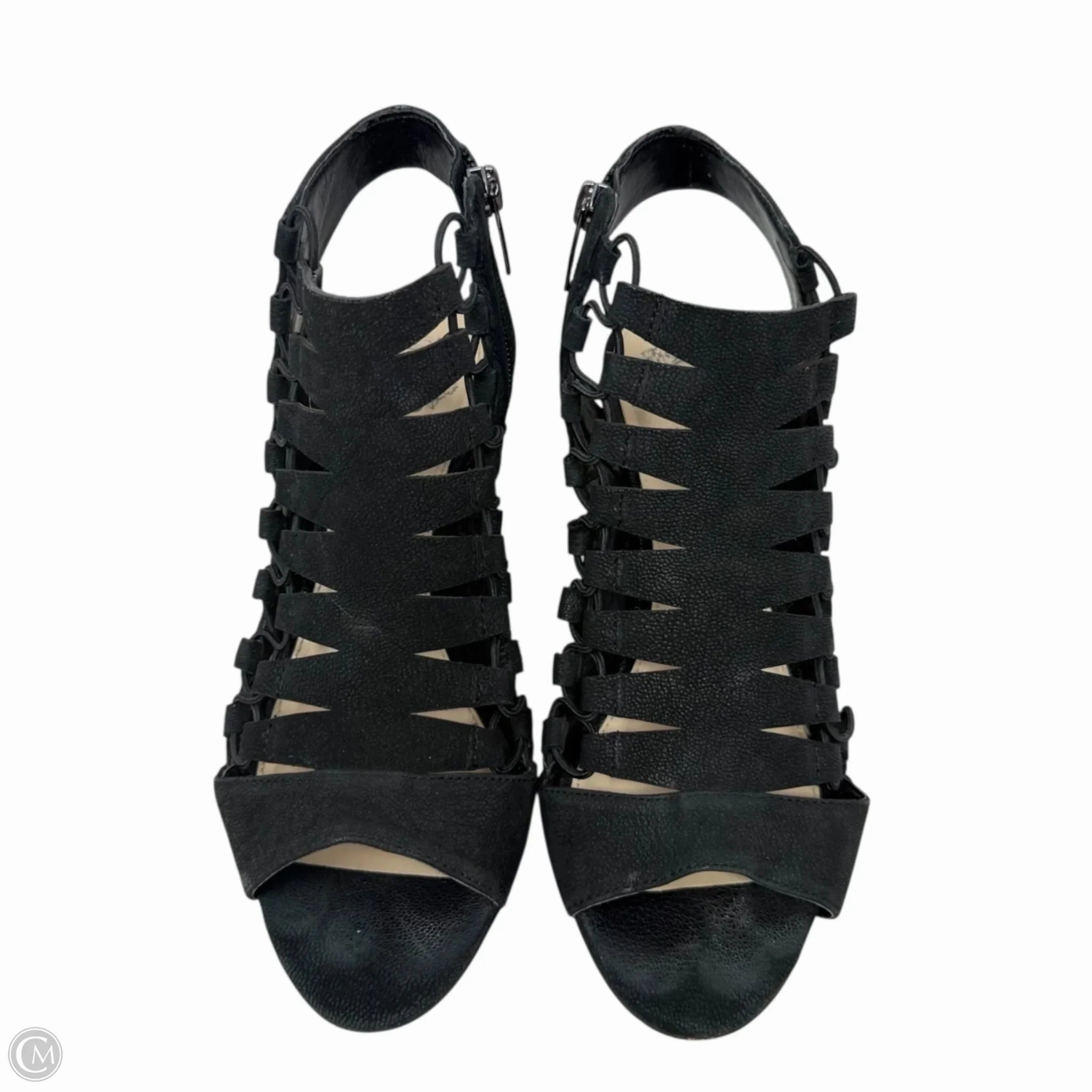 Eliaz Gladiator Dress Sandals By Vince Camuto In Black Silk Goat, Size: 8/38