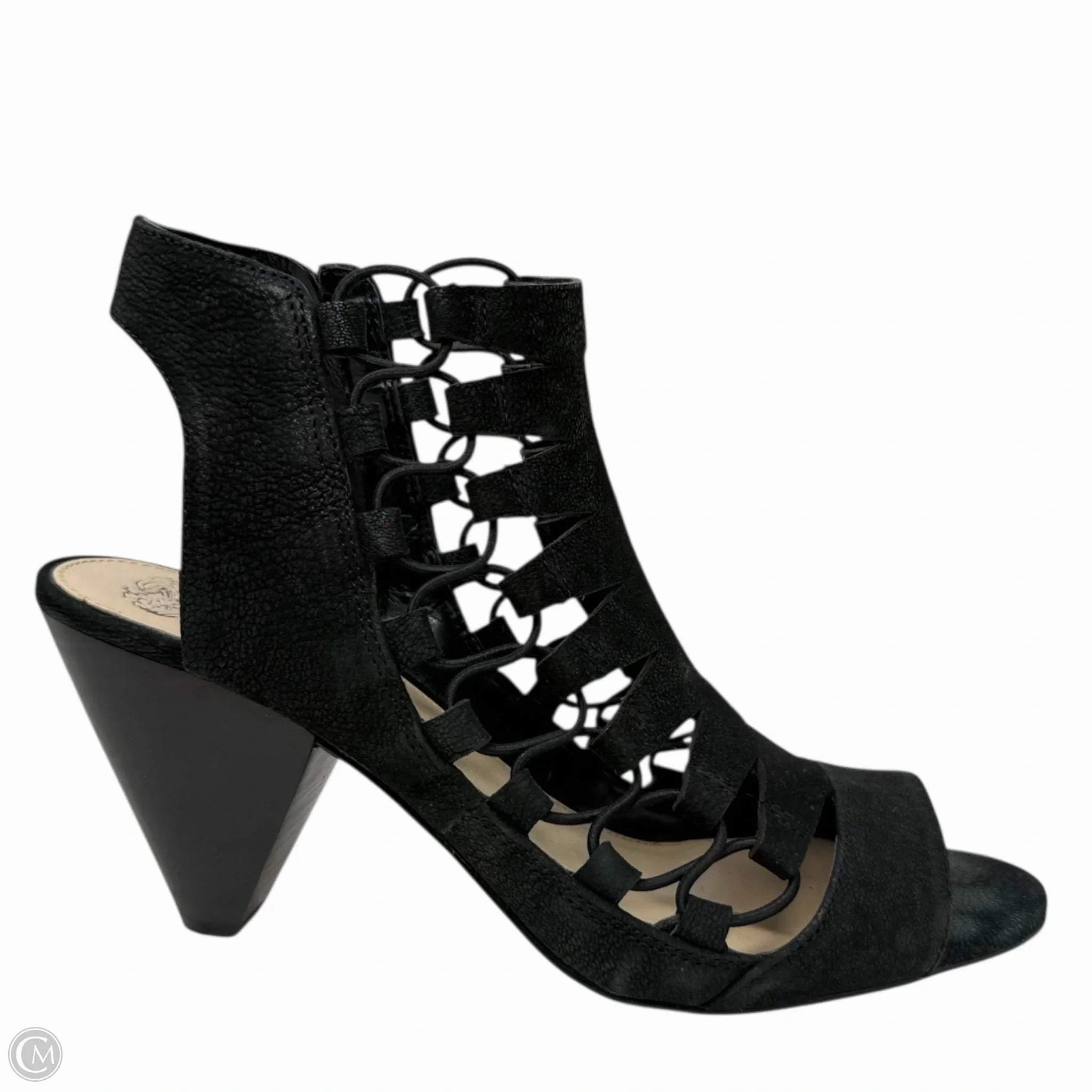 Eliaz Gladiator Dress Sandals By Vince Camuto In Black Silk Goat, Size: 8/38