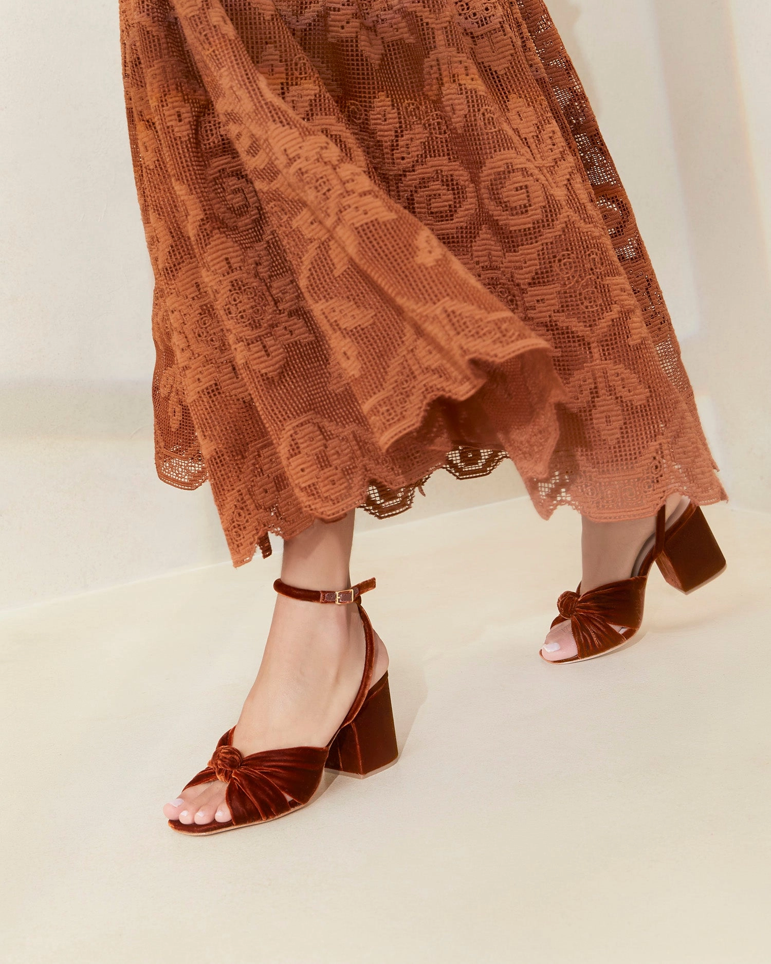 Fiamma Sienna Knot Mid-Heel Sandal