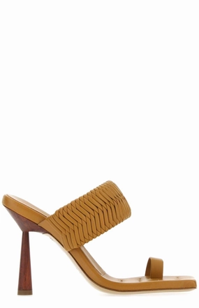 GIA BORGHINI X Rosie Huntington Woven Strapped Mules
