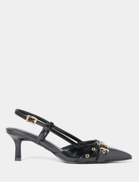 Hazel Buckle And Eyelet Slingback Heel