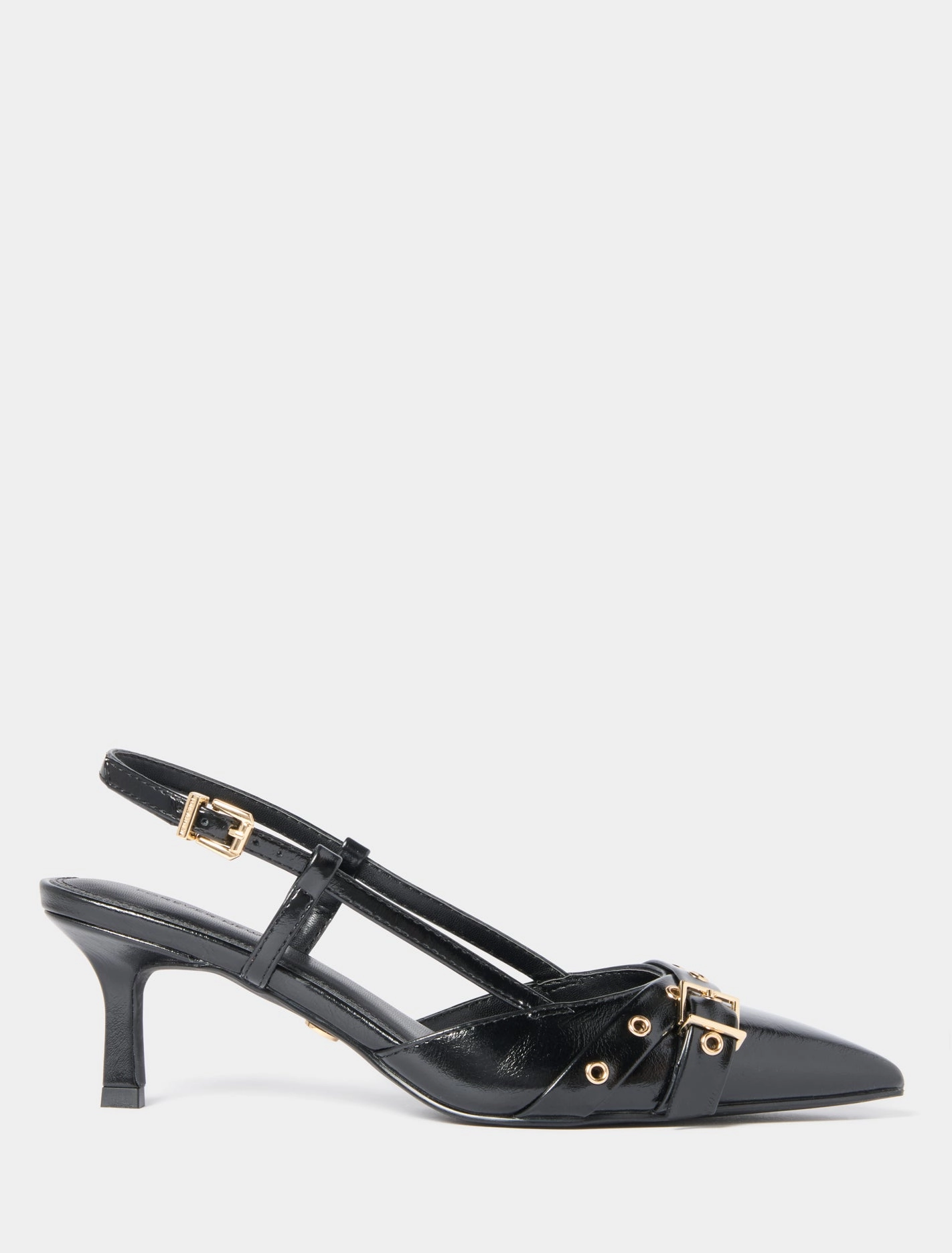 Hazel Buckle And Eyelet Slingback Heel