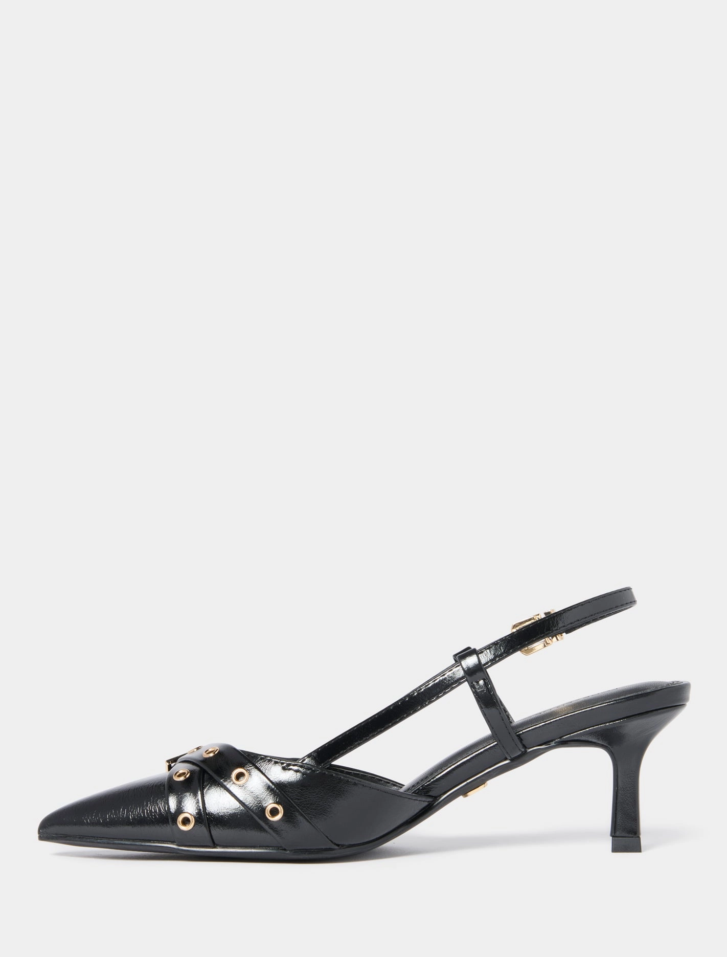 Hazel Buckle And Eyelet Slingback Heel