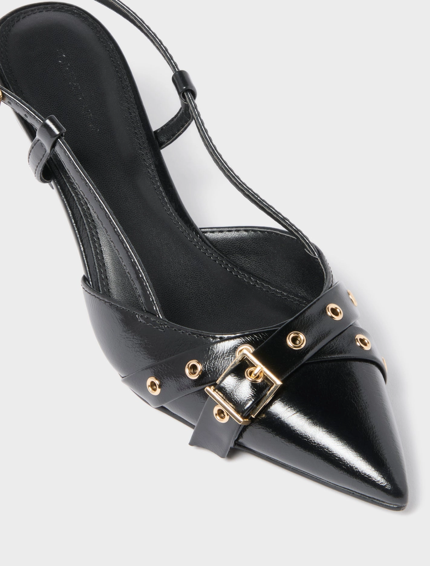 Hazel Buckle And Eyelet Slingback Heel