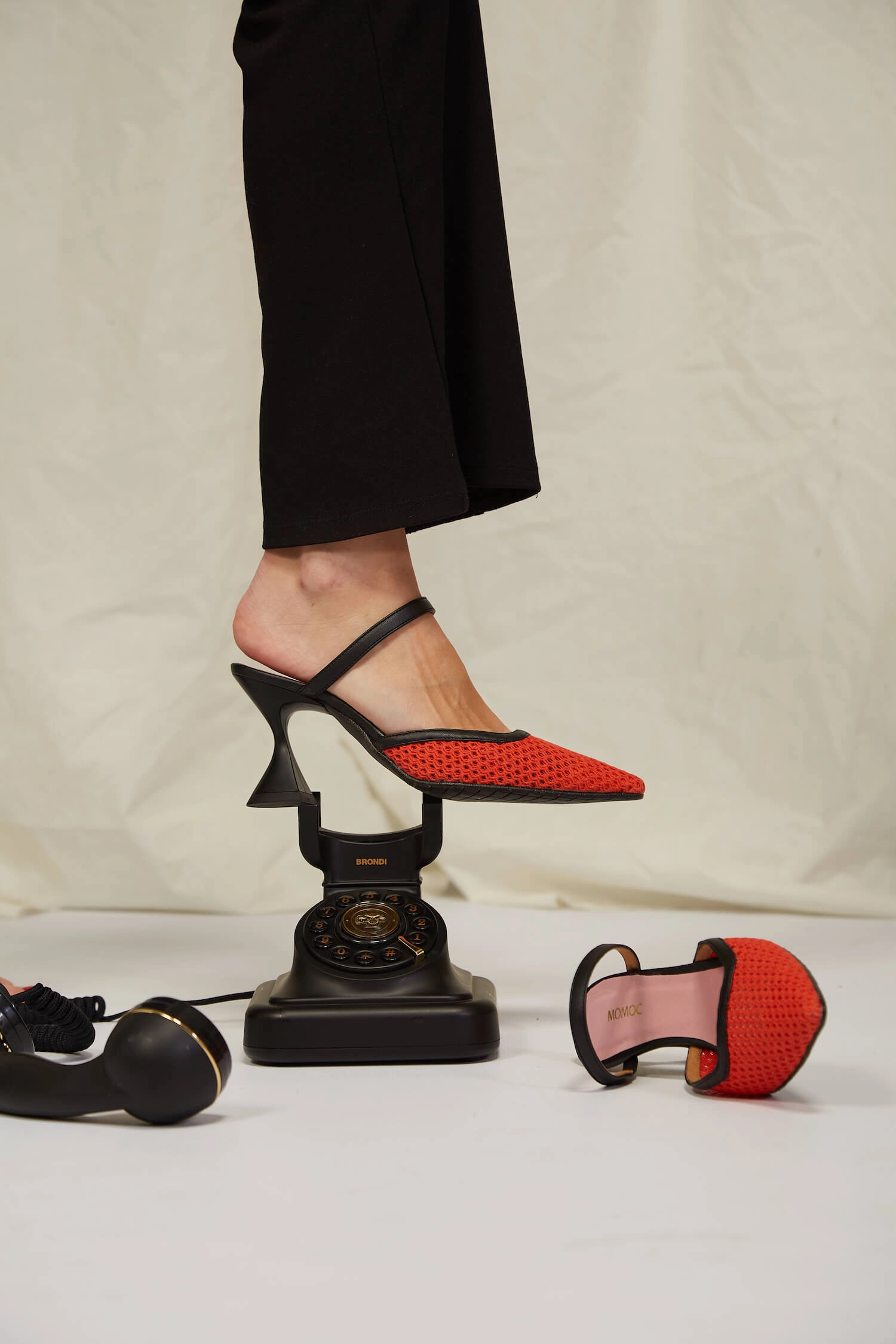 Ibiza Cotton Mesh Pointed Heels | Orange