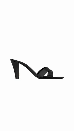 Jill Mules In Smooth Leather - Black