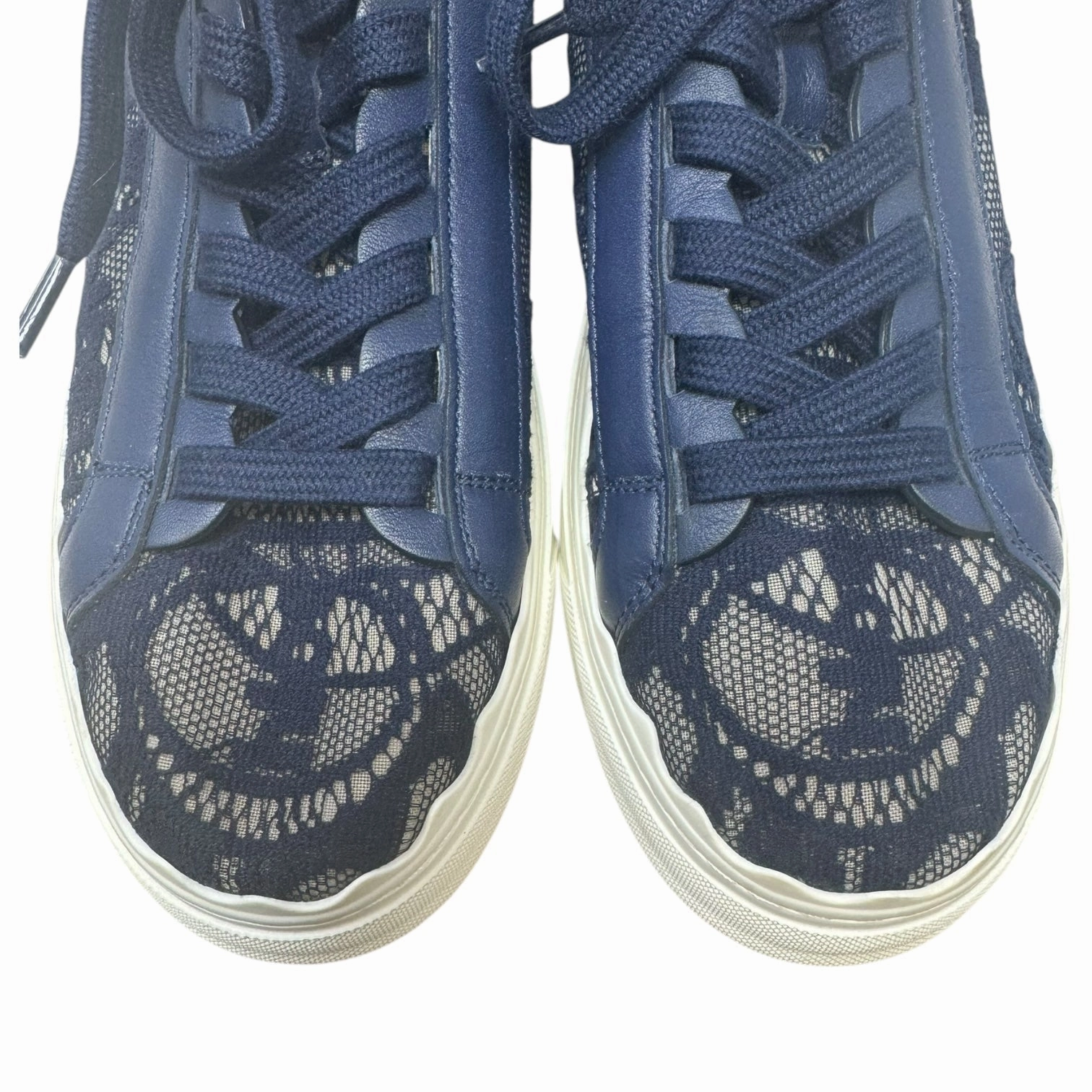 Lauren Lace Low Top Sneakers Luxury Designer By Chloe In Navy, Size: 9/39