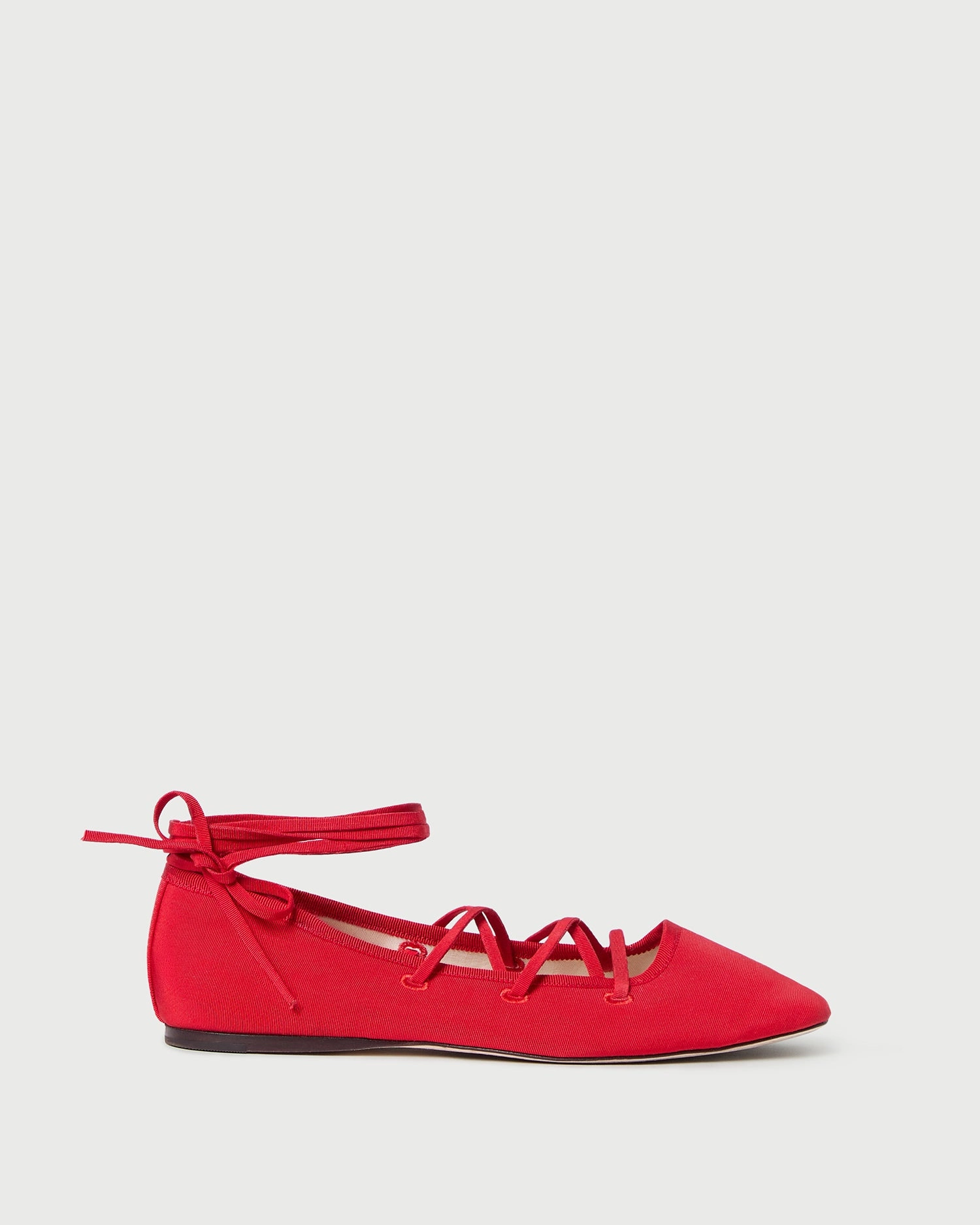 Louisa Red Lace-Up Ballet Flat