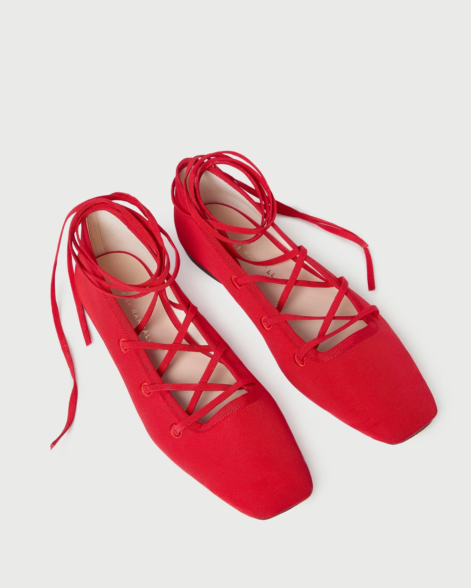 Louisa Red Lace-Up Ballet Flat