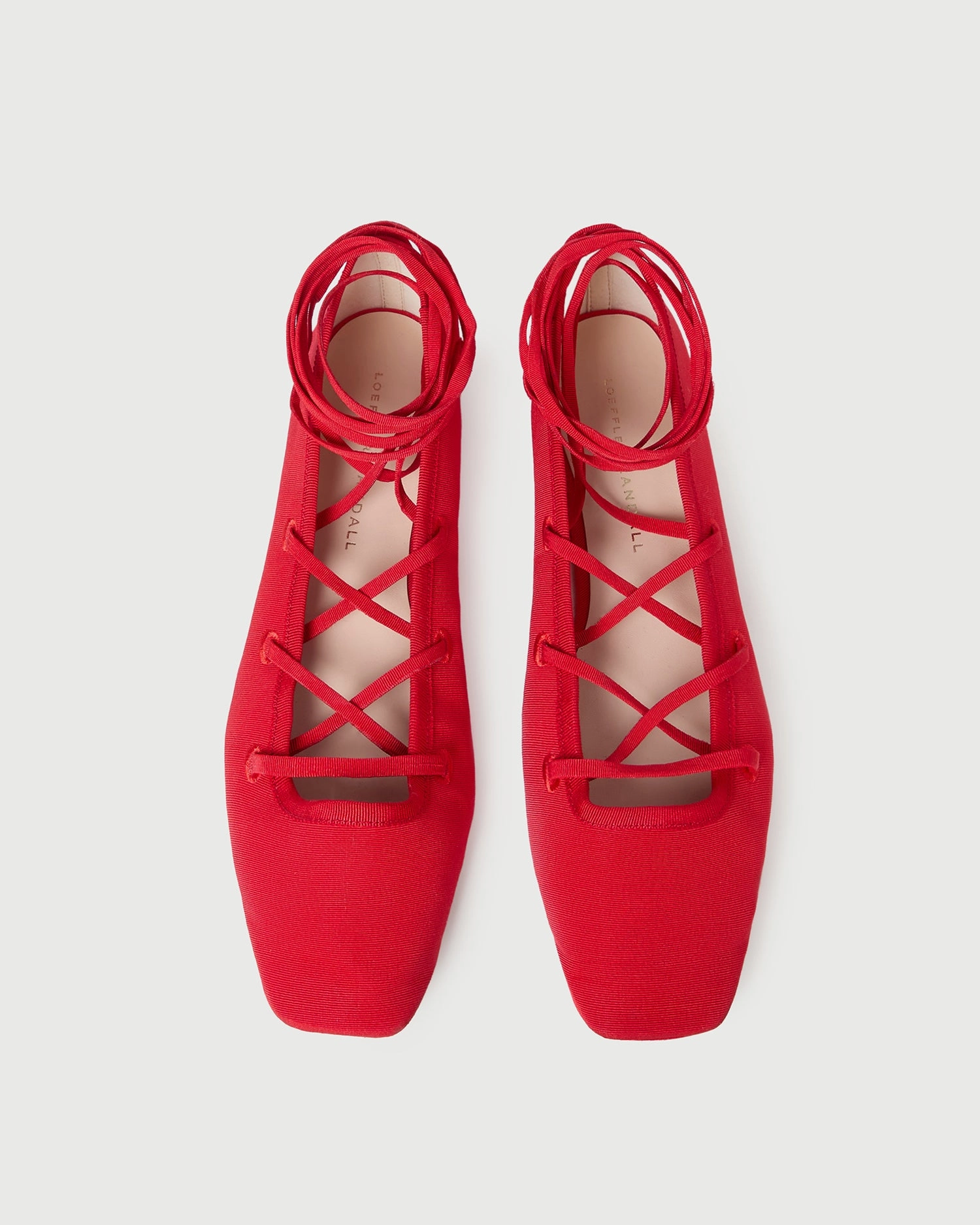 Louisa Red Lace-Up Ballet Flat