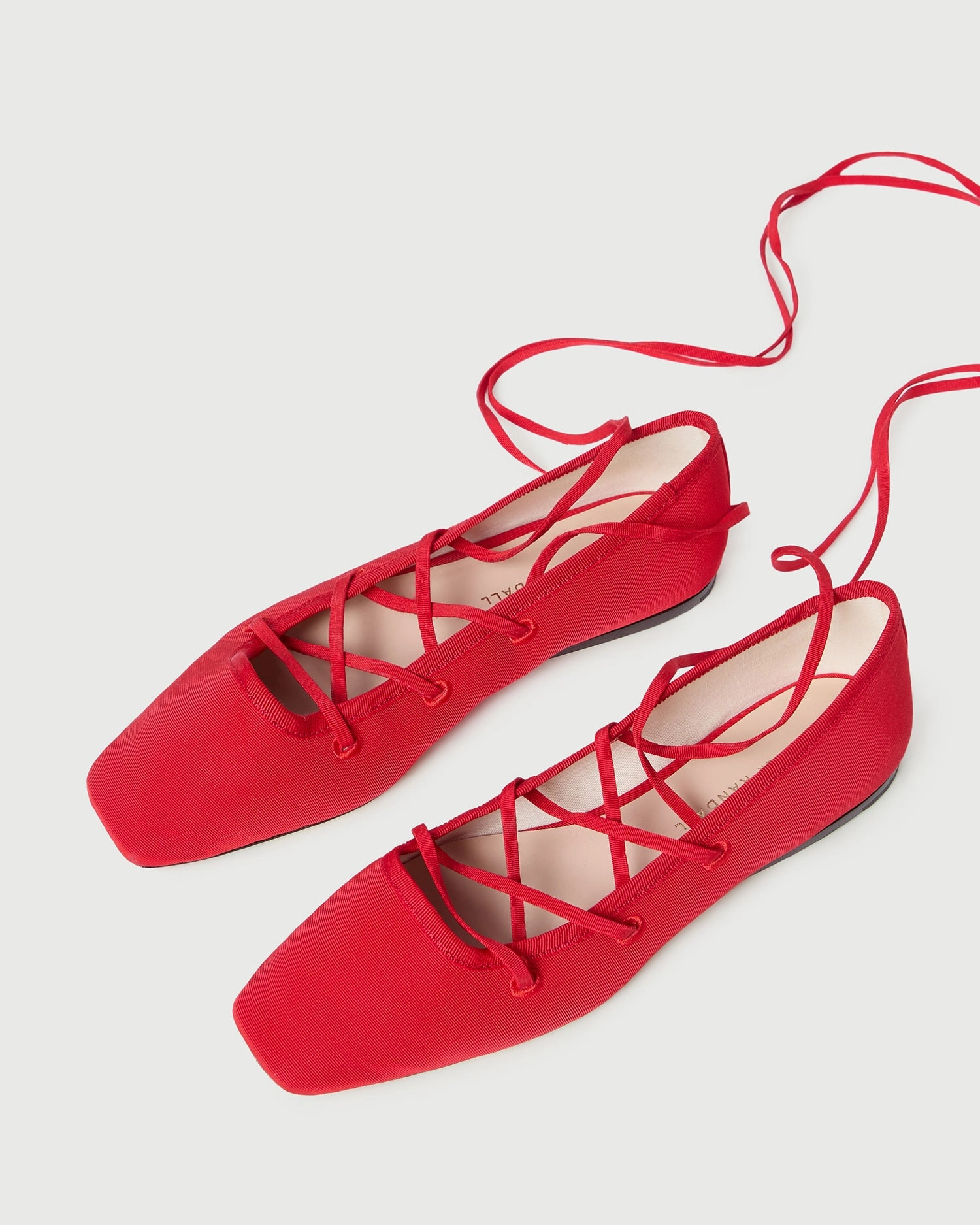 Louisa Red Lace-Up Ballet Flat