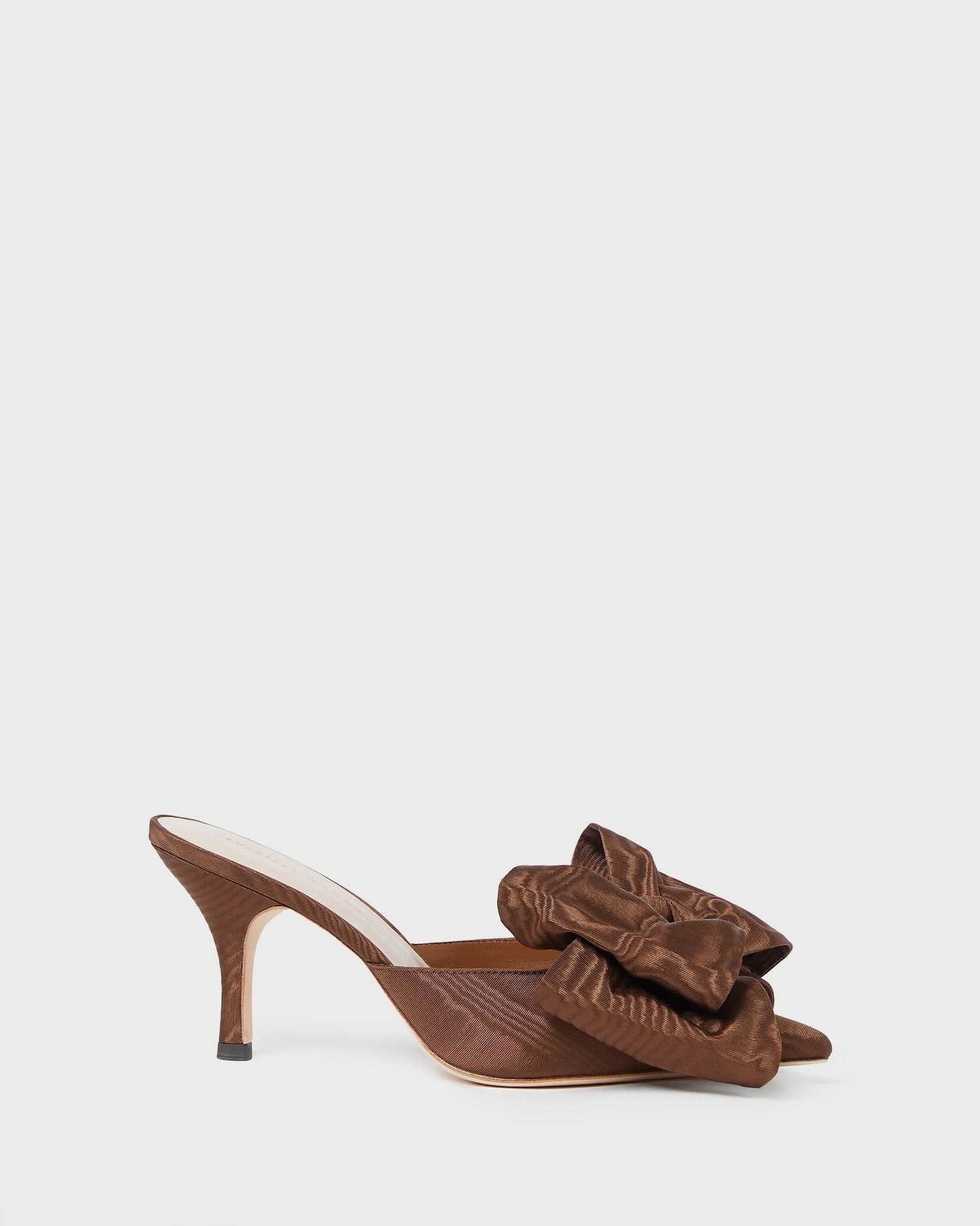 Margot Chocolate Moiré Bow Mule