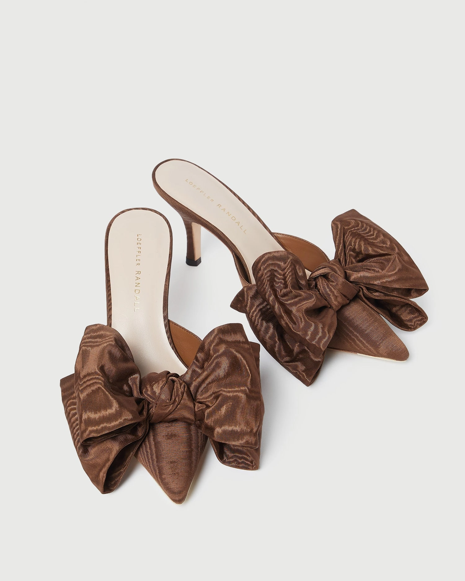 Margot Chocolate Moiré Bow Mule