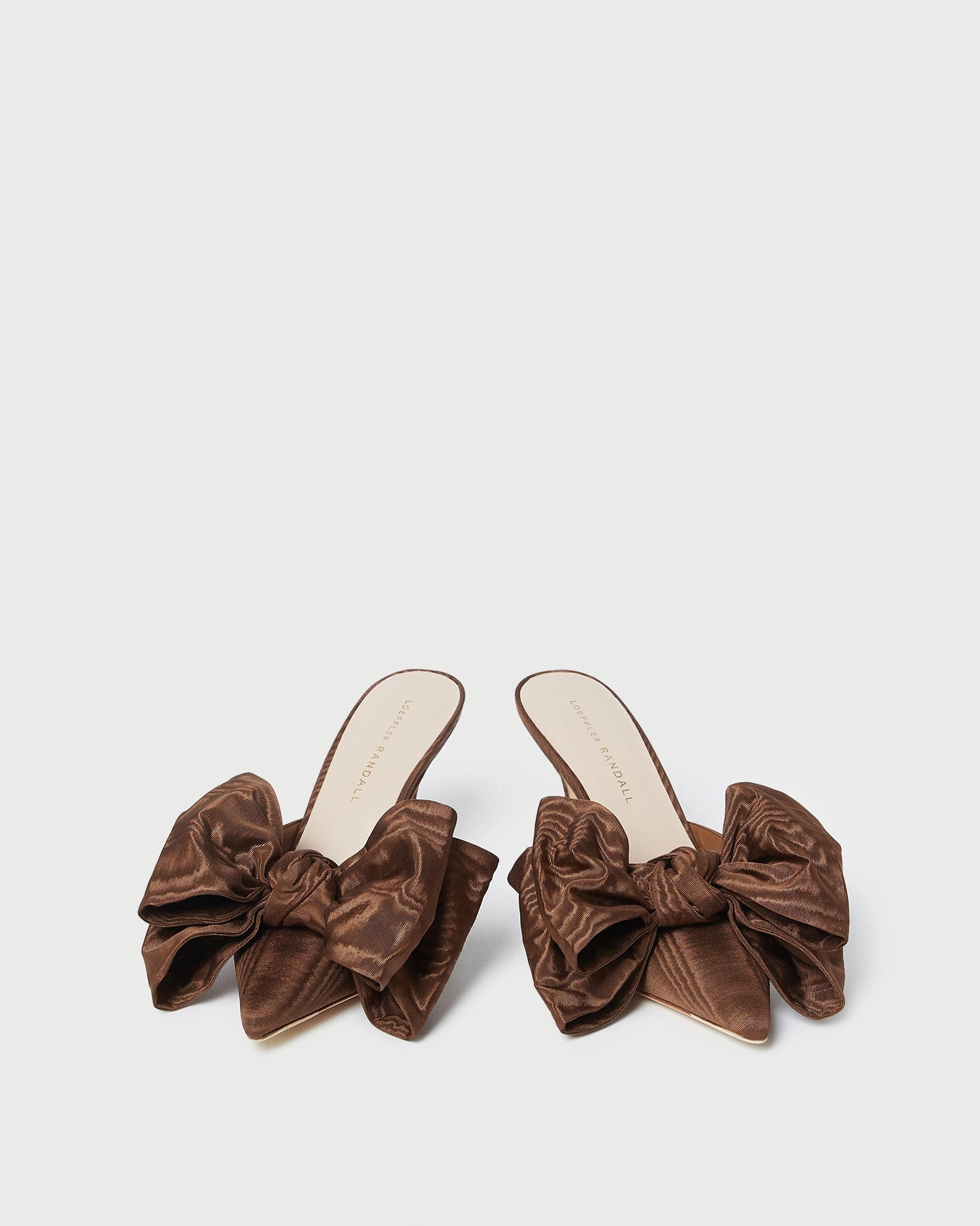 Margot Chocolate Moiré Bow Mule