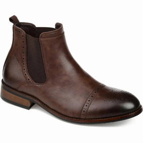 Mens Toe Cap Faux Leather Chelsea Boots