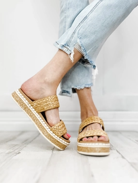 MIA Leena Double Strap Raffa Sandal in Natural