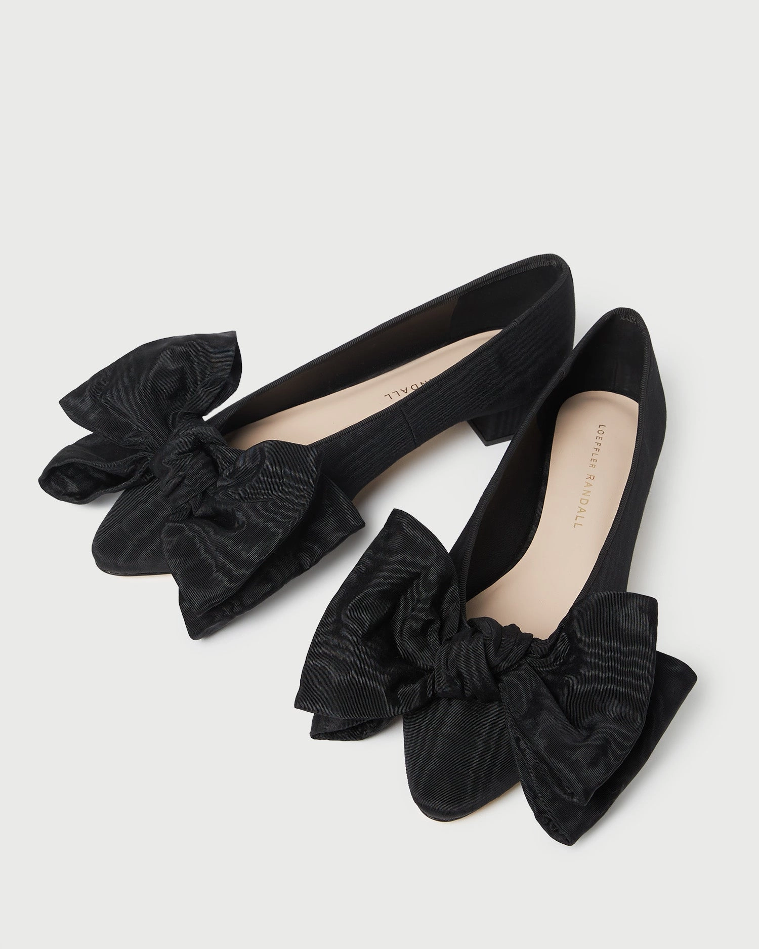 Noa Black Moiré Bow Flat